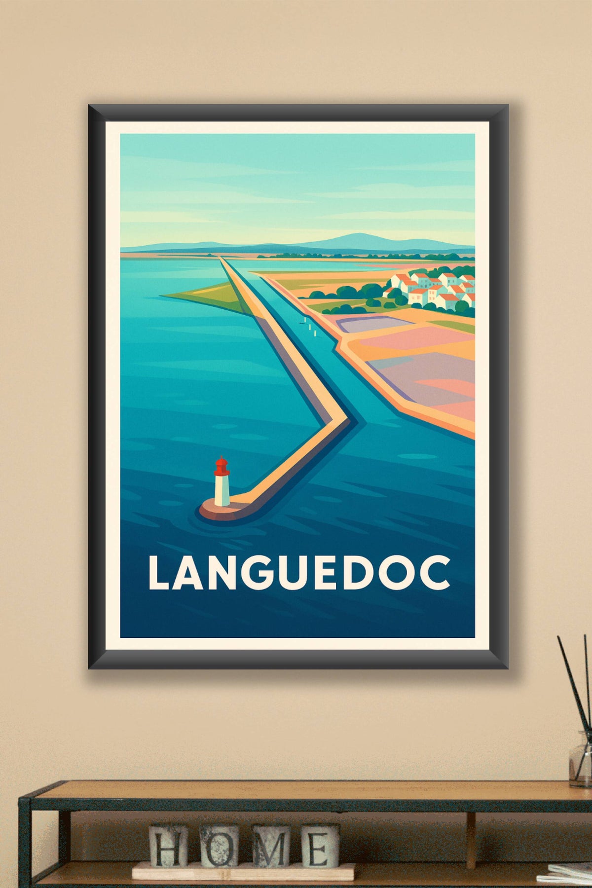 Affiche Languedoc — Charme côtier et paysages méditerranéens · poster d'art de Languedoc