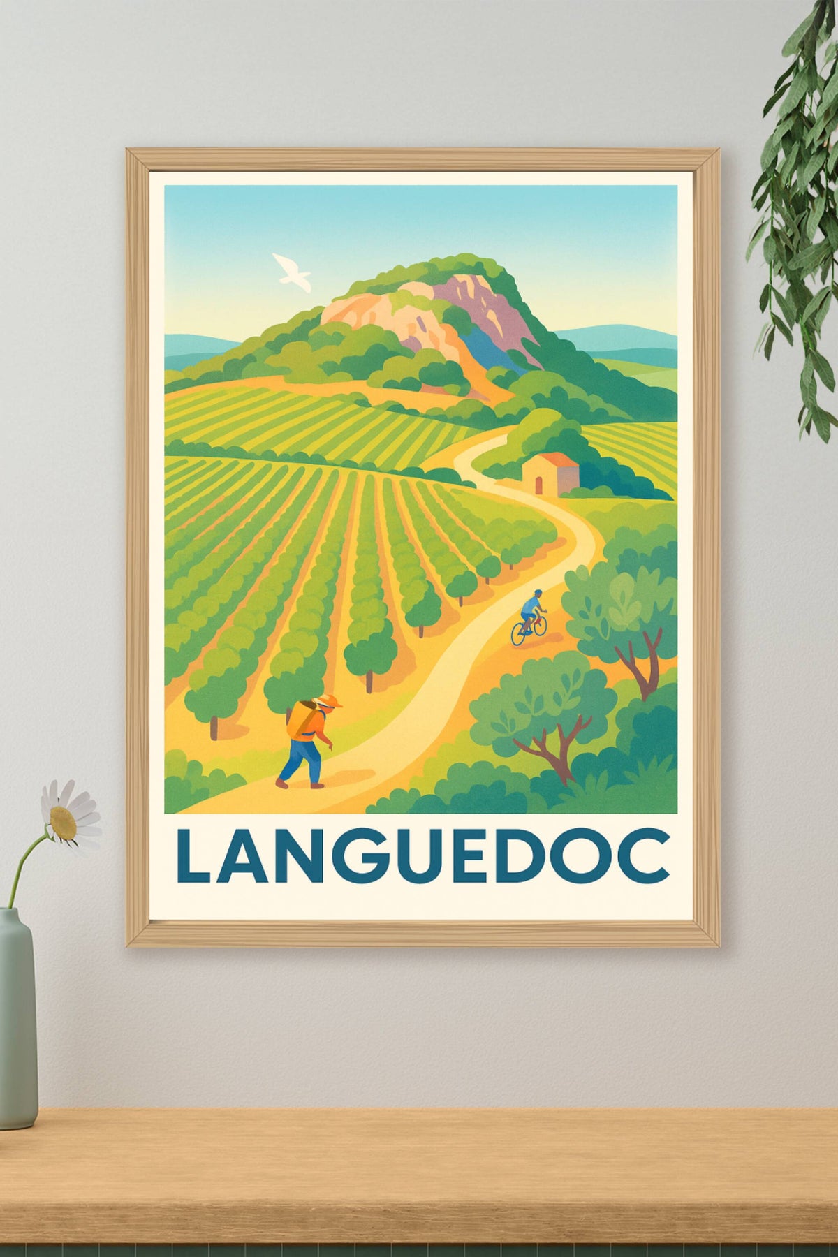 Affiche Languedoc — L'art de vivre entre vignes et soleil · poster d'art de Languedoc