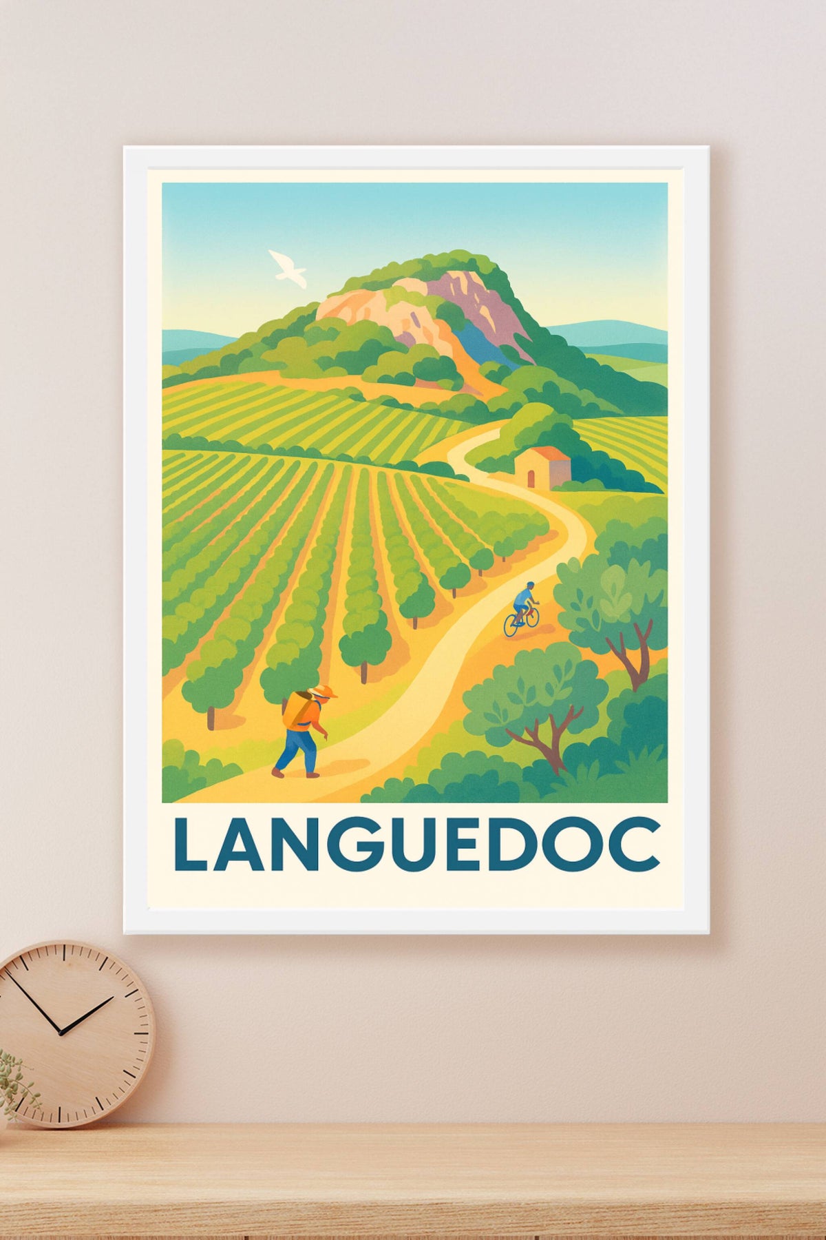 Affiche Languedoc — L'art de vivre entre vignes et soleil · poster d'art de Languedoc