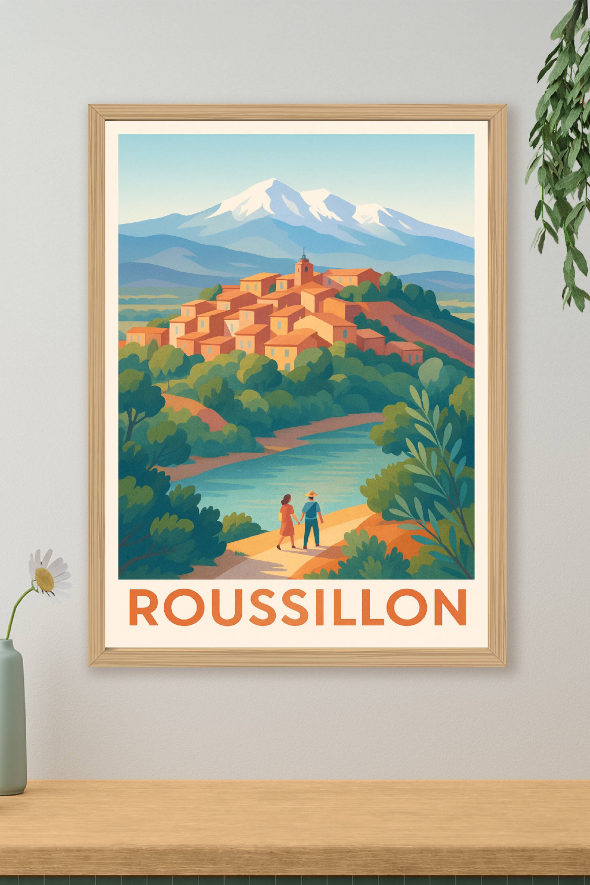 Affiche de Roussillon - Charme naturel du village aux ocres éclatants