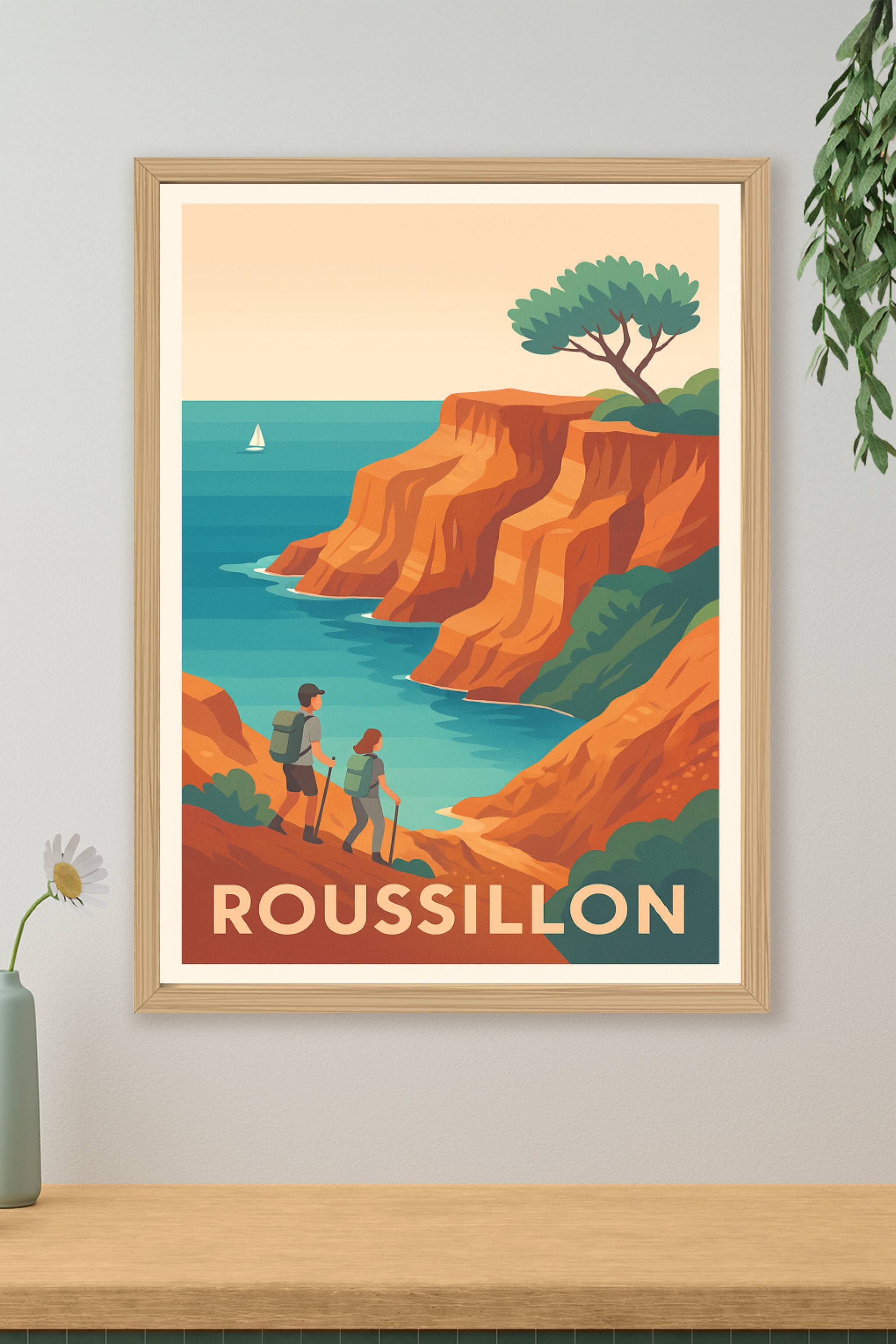 Affiche de Roussillon - Évasion et nature entre falaises et mer