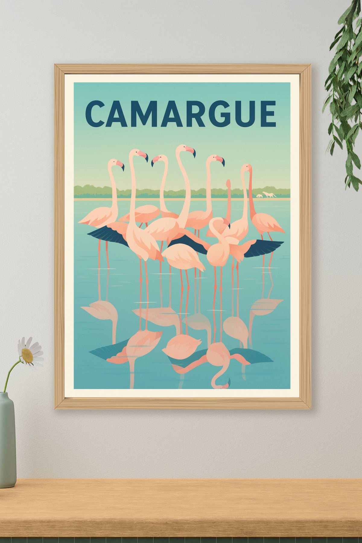 Affiche Camargue — La beauté naturelle des flamants roses · poster d'art de Camargue