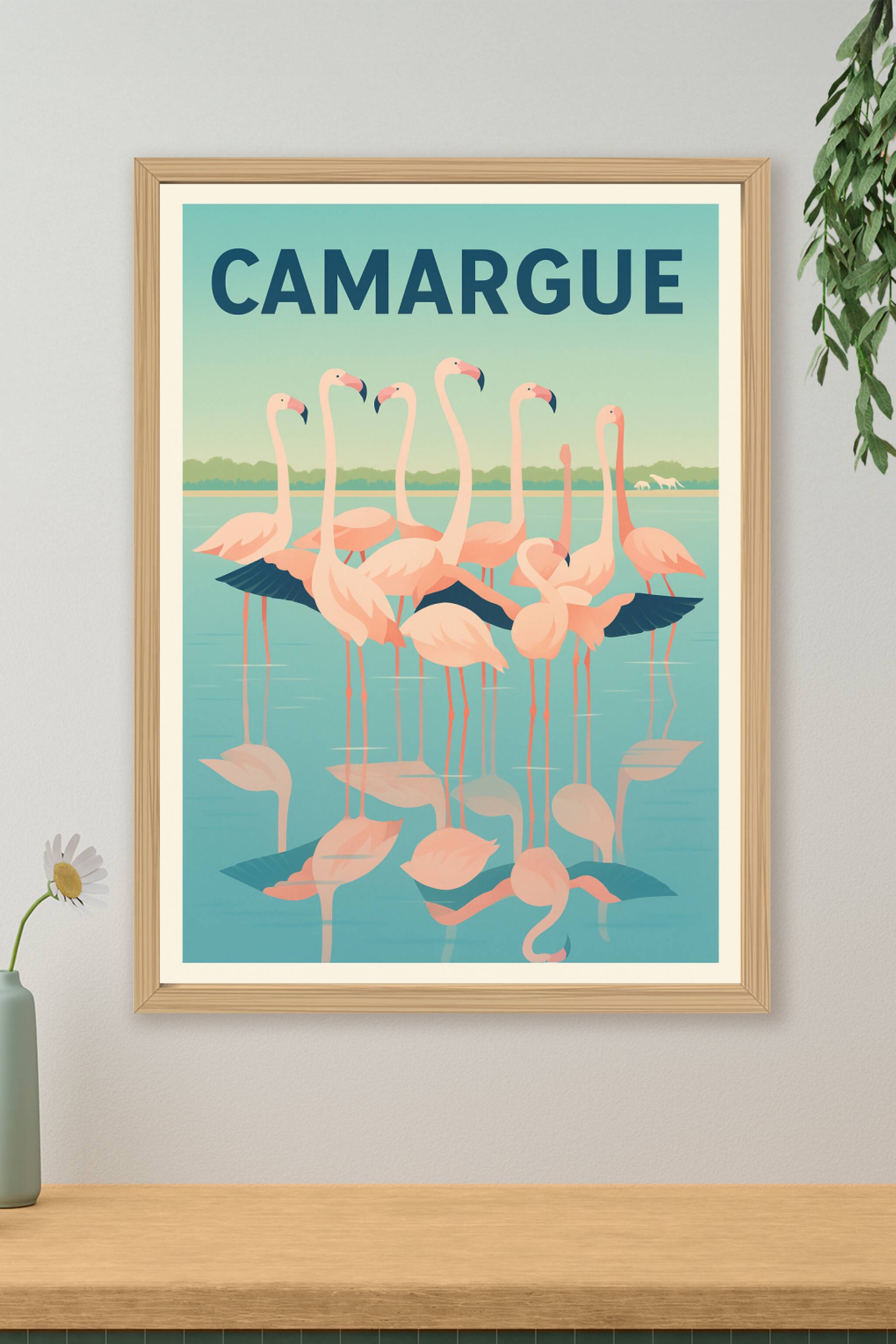 Affiche de Camargue - La beauté naturelle des flamants roses