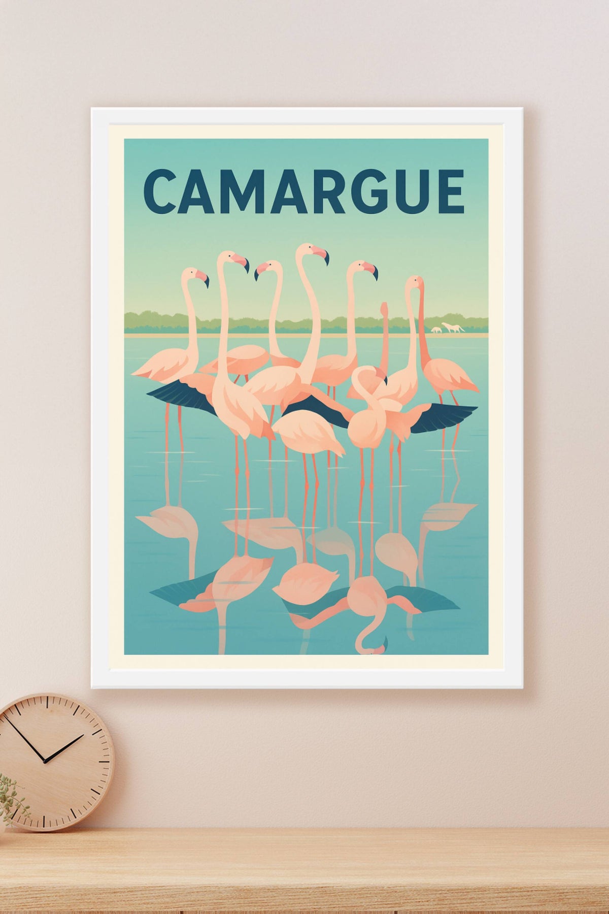 Affiche Camargue — La beauté naturelle des flamants roses · poster d'art de Camargue