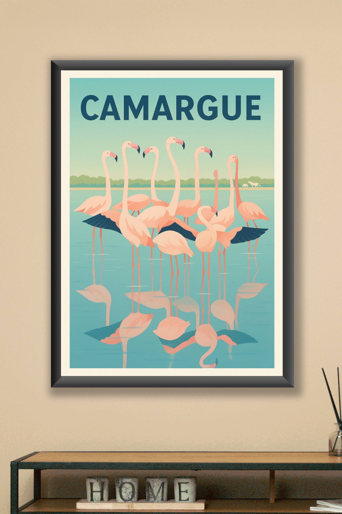 Affiche Camargue — La beauté naturelle des flamants roses · poster d'art de Camargue