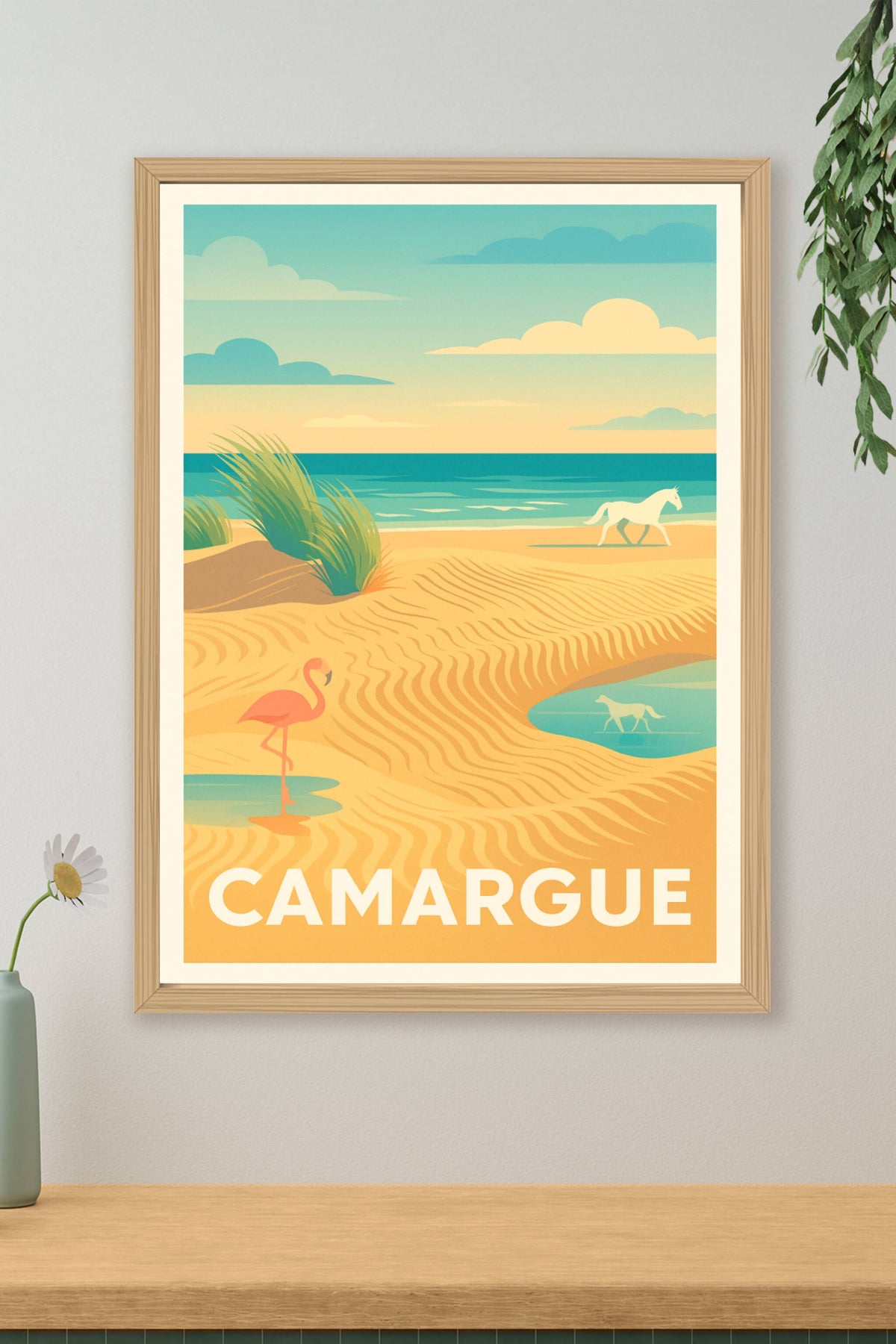 Affiche Camargue — Évasion entre sable et mer · poster d'art de Camargue