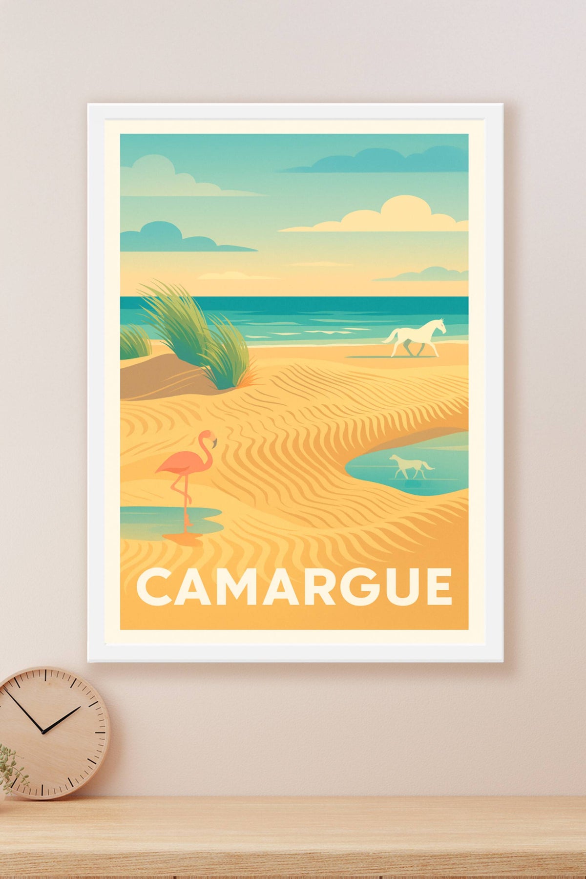 Affiche Camargue — Évasion entre sable et mer · poster d'art de Camargue