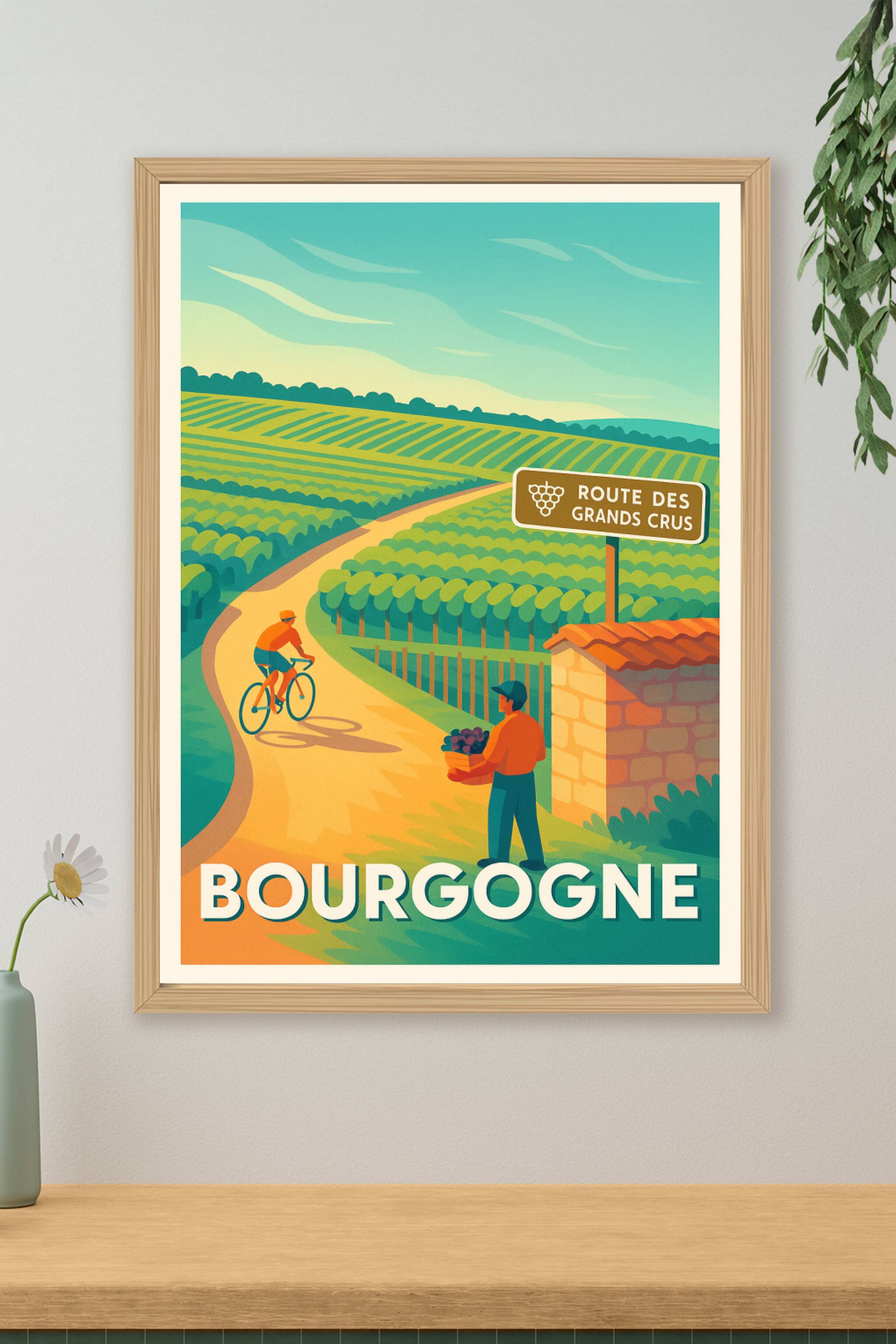 Affiche de Bourgogne - Sur la route des Grands Crus