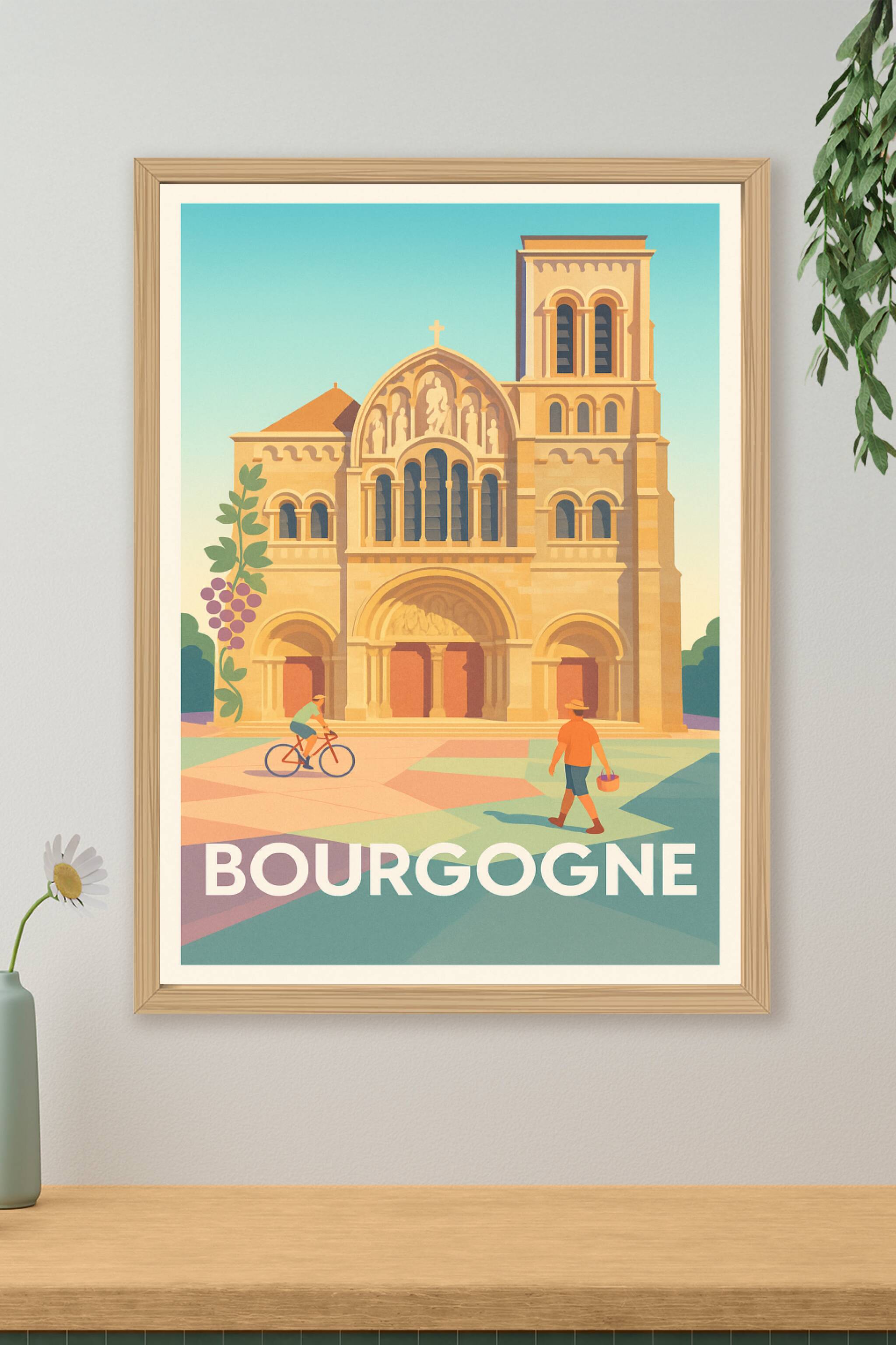 Affiche de Bourgogne - L'élégance intemporelle au cœur de la région viticole