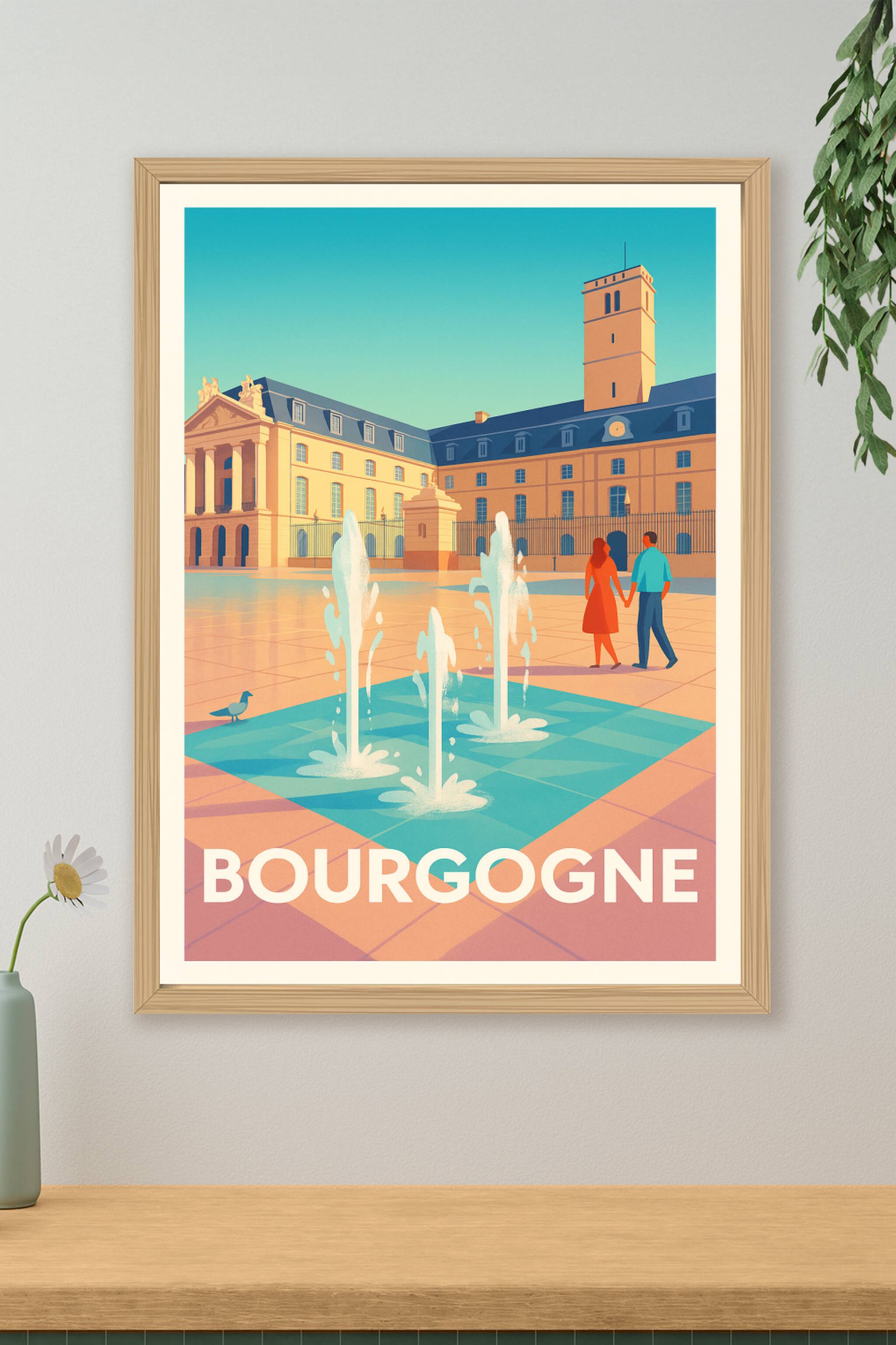 Affiche de Bourgogne - Charme et élégance au cœur de la région