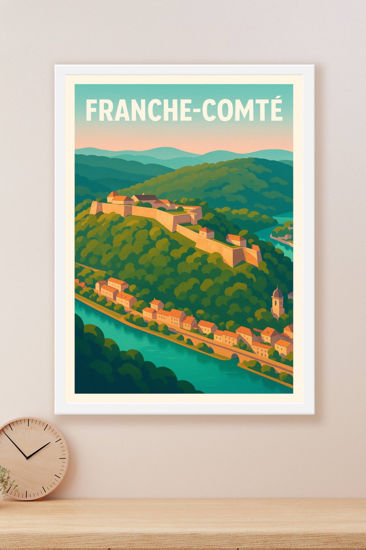 Affiche Franche-Comté — Escapade bucolique au cœur des fortifications · poster d'art de Franche-Comté
