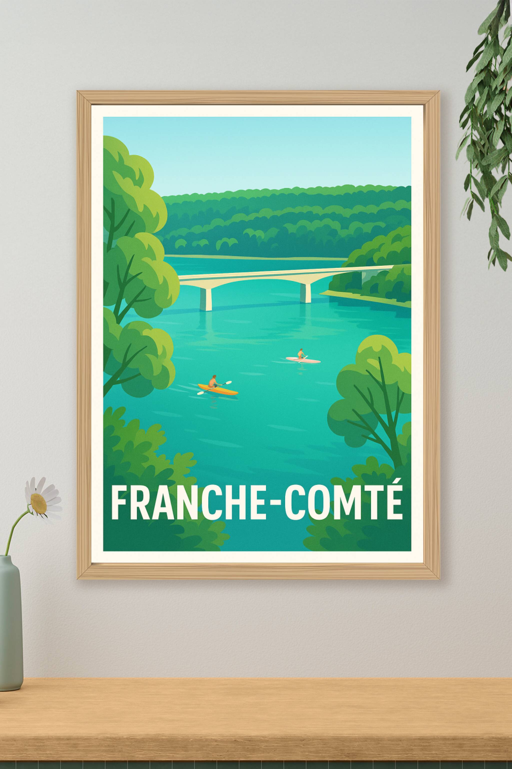 Affiche de Franche-Comté - La nature apaisante au fil de l'eau
