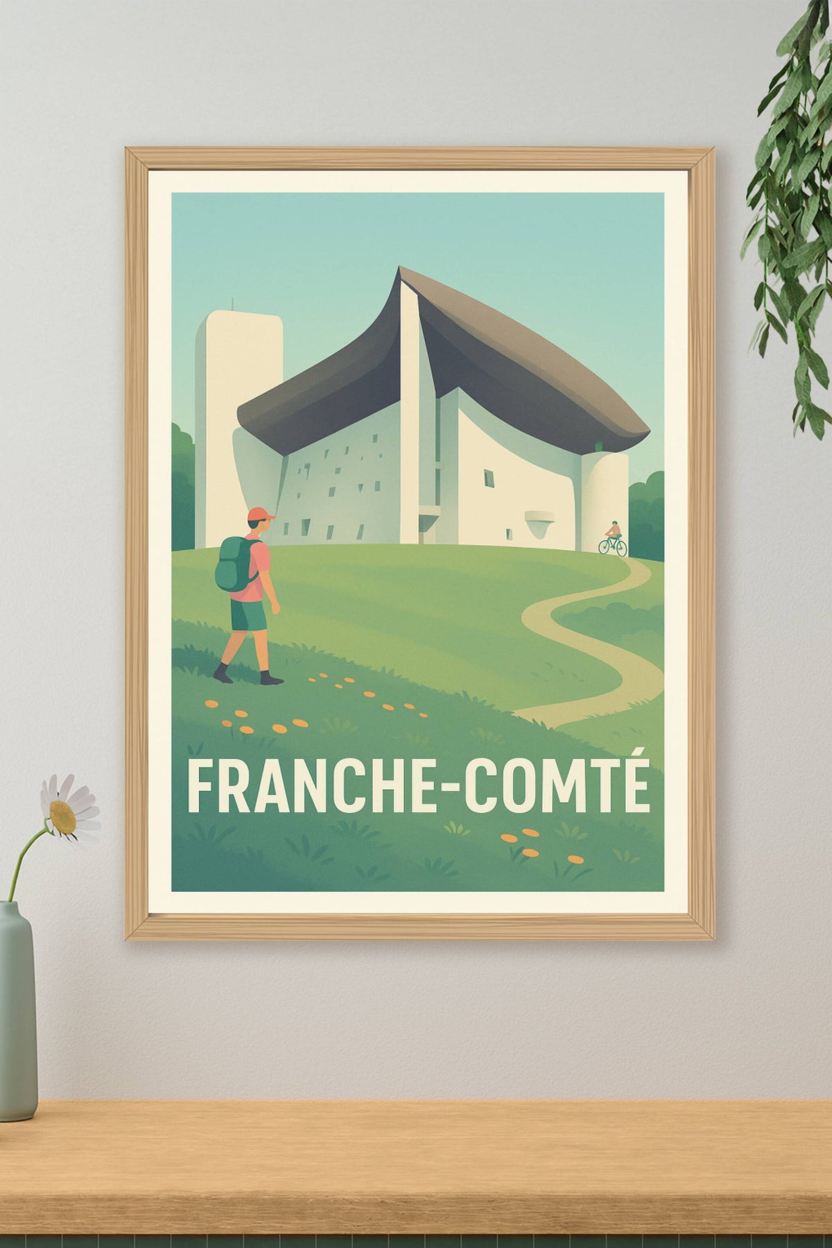 Affiche Franche-Comté — Plongée architecturale et nature apaisante · poster d'art de Franche-Comté
