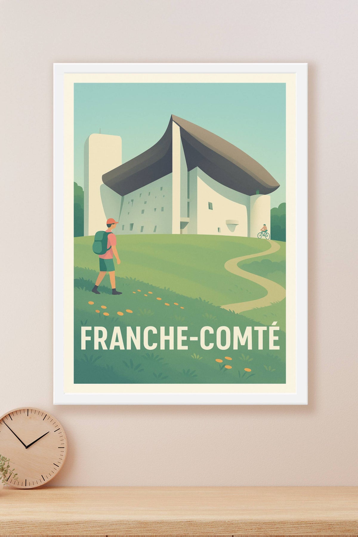 Affiche Franche-Comté — Plongée architecturale et nature apaisante · poster d'art de Franche-Comté