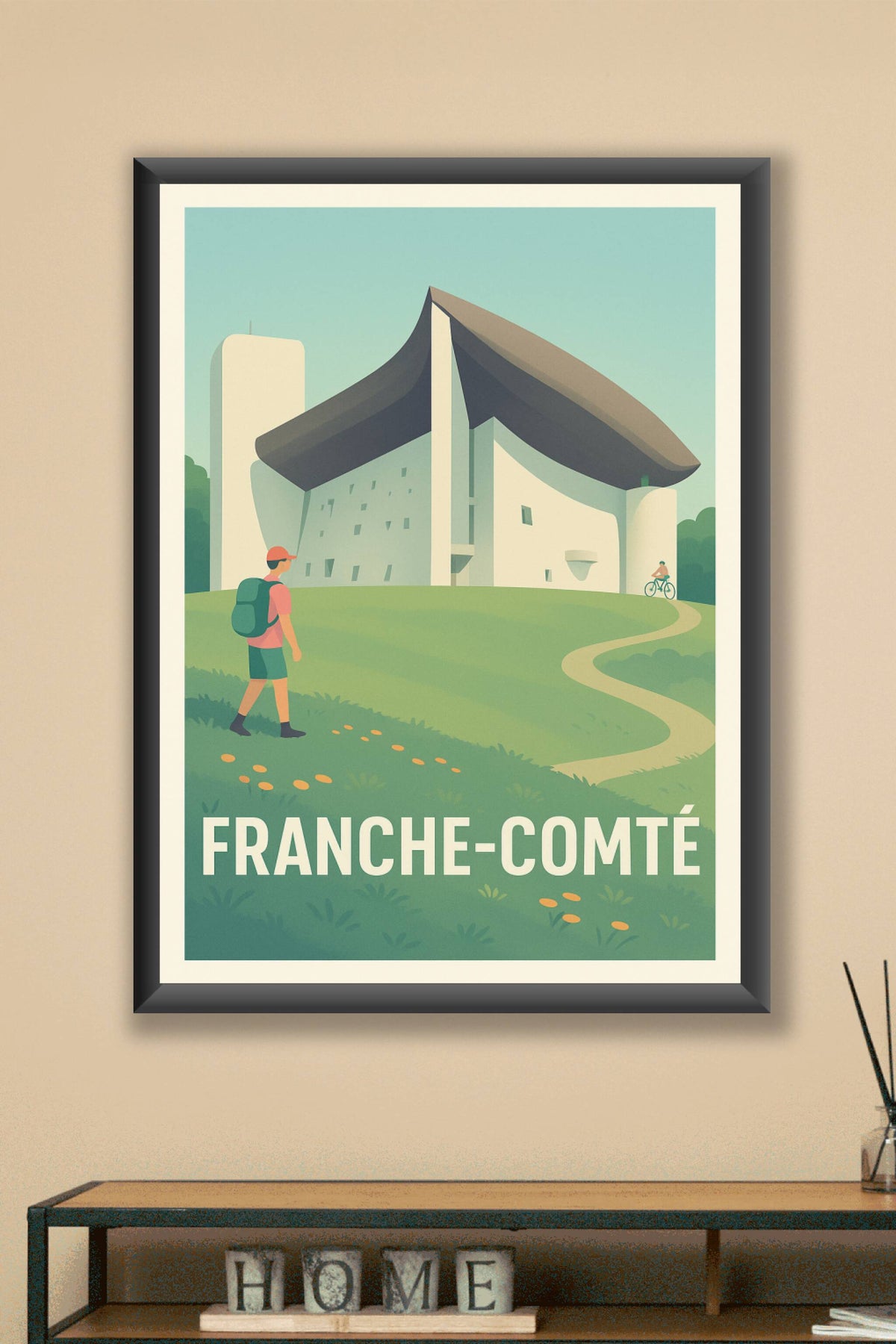 Affiche Franche-Comté — Plongée architecturale et nature apaisante · poster d'art de Franche-Comté
