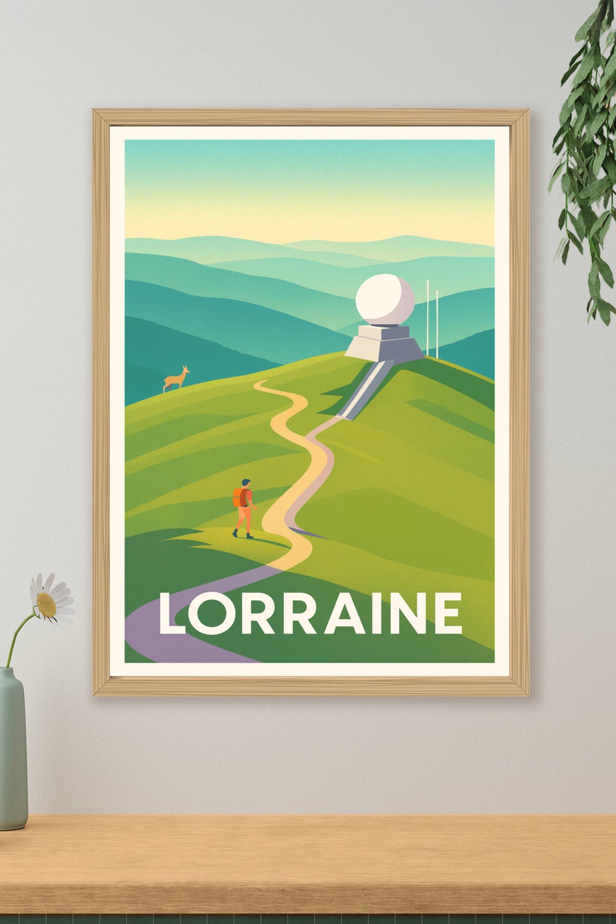 Affiche Lorraine — Harmonie des sentiers et des collines · poster d'art de Lorraine