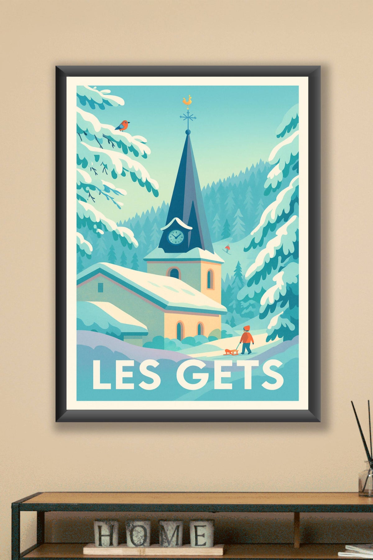 Affiche Les Gets — Charme hivernal et douceur montagnarde · poster d'art de Les Gets