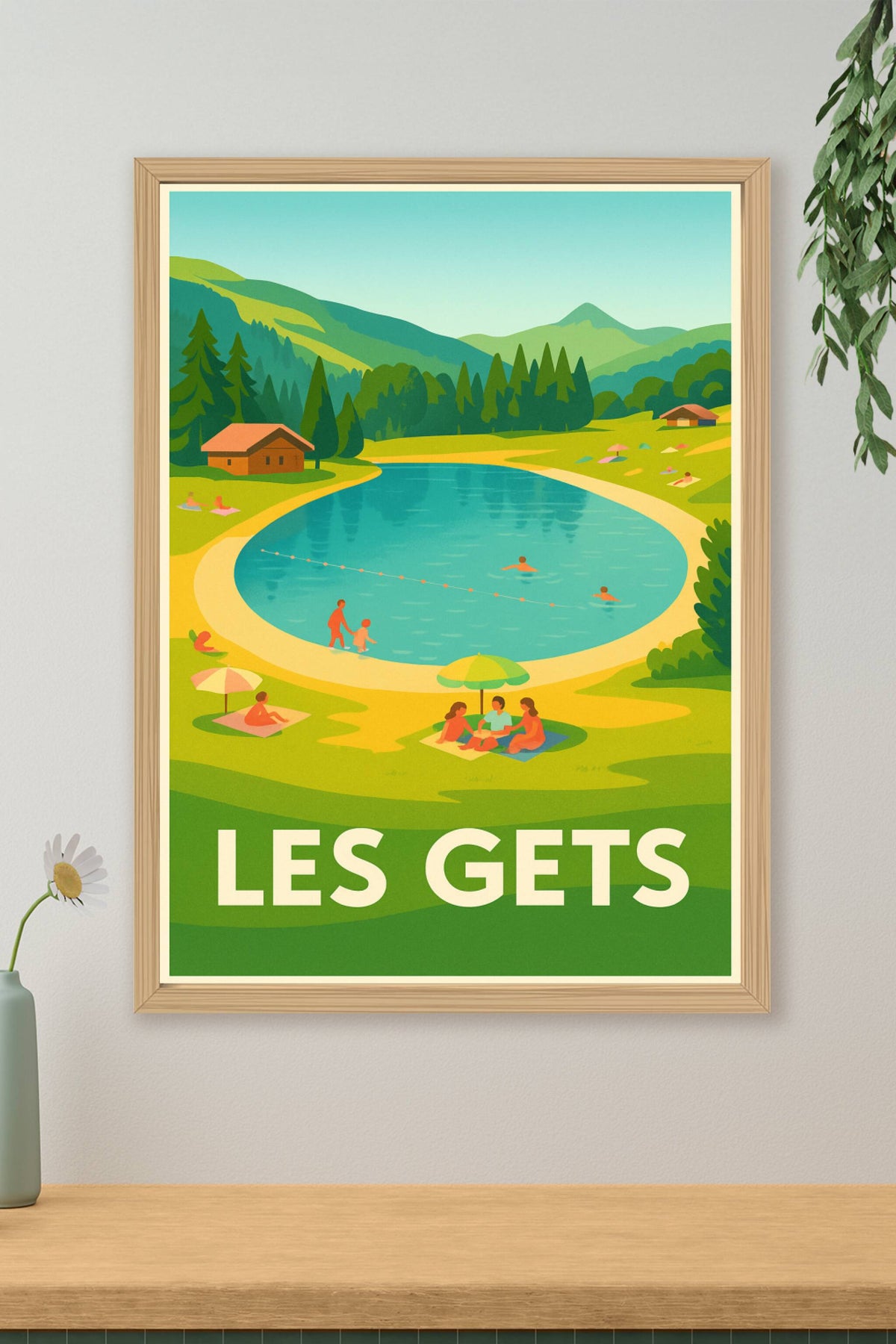 Affiche Les Gets — Évasion nature et détente au cœur des montagnes · poster d'art de Les Gets