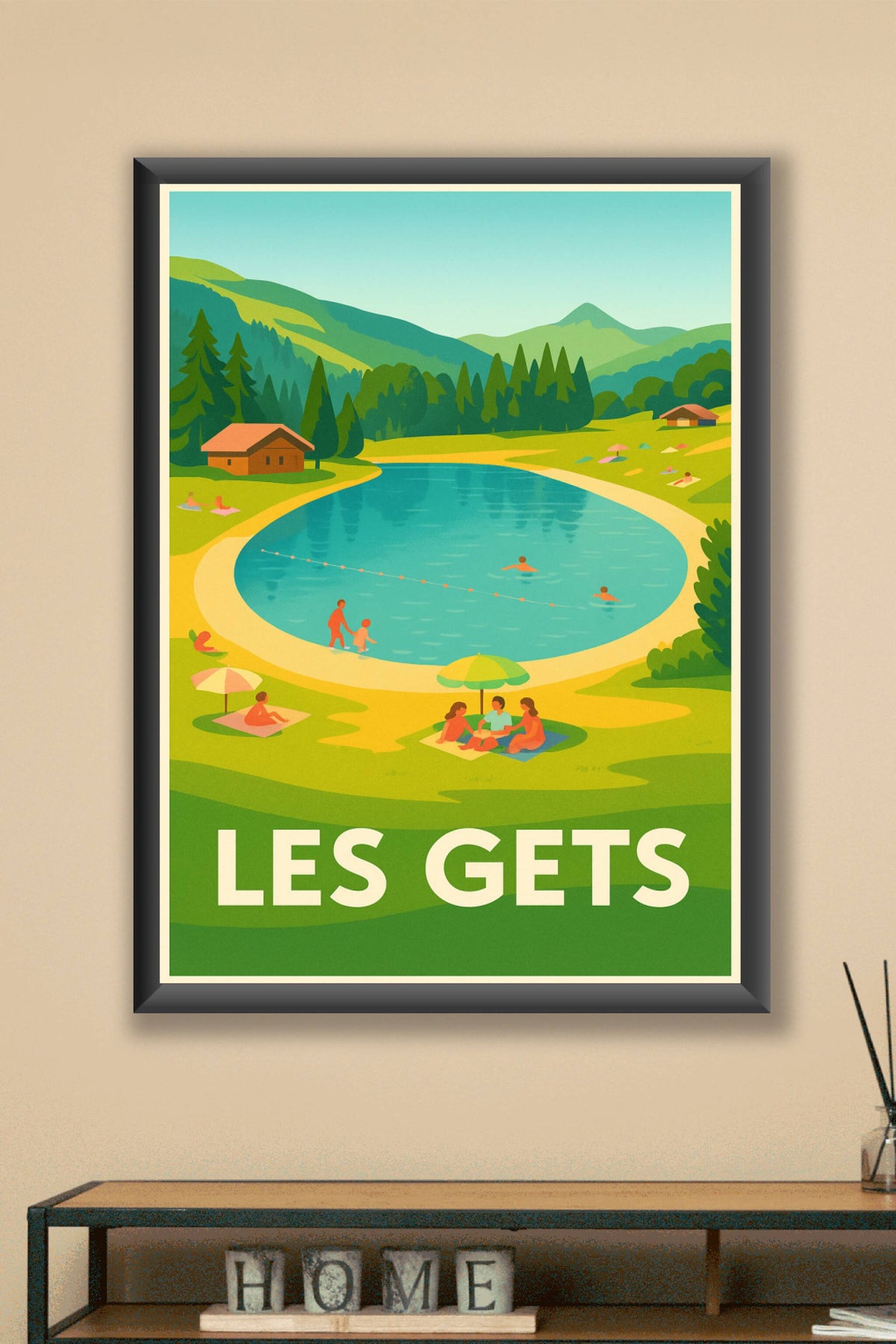 Affiche Les Gets — Évasion nature et détente au cœur des montagnes · poster d'art de Les Gets