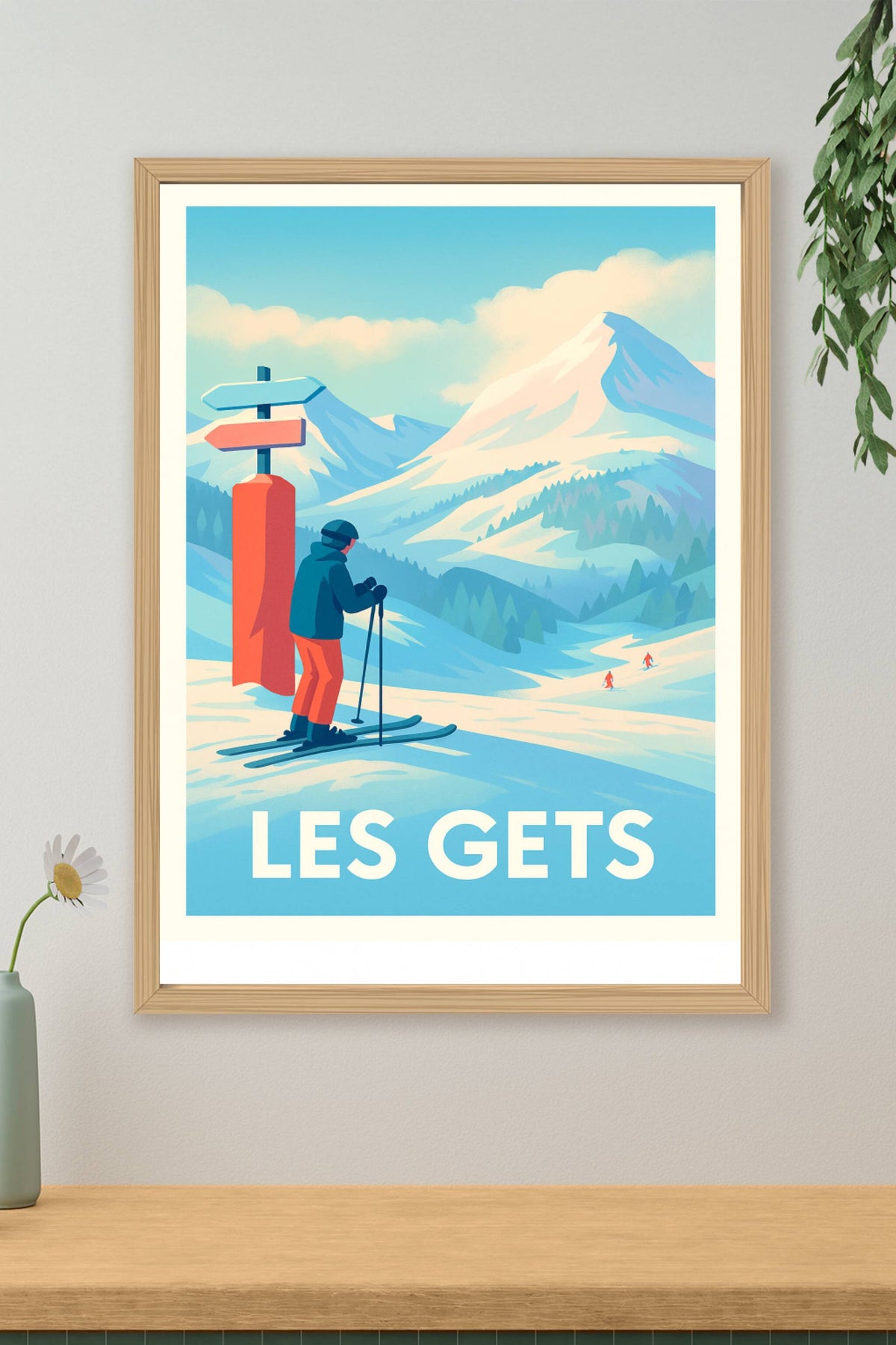 Affiche Les Gets — Évasion hivernale au sommet · poster d'art de Les Gets