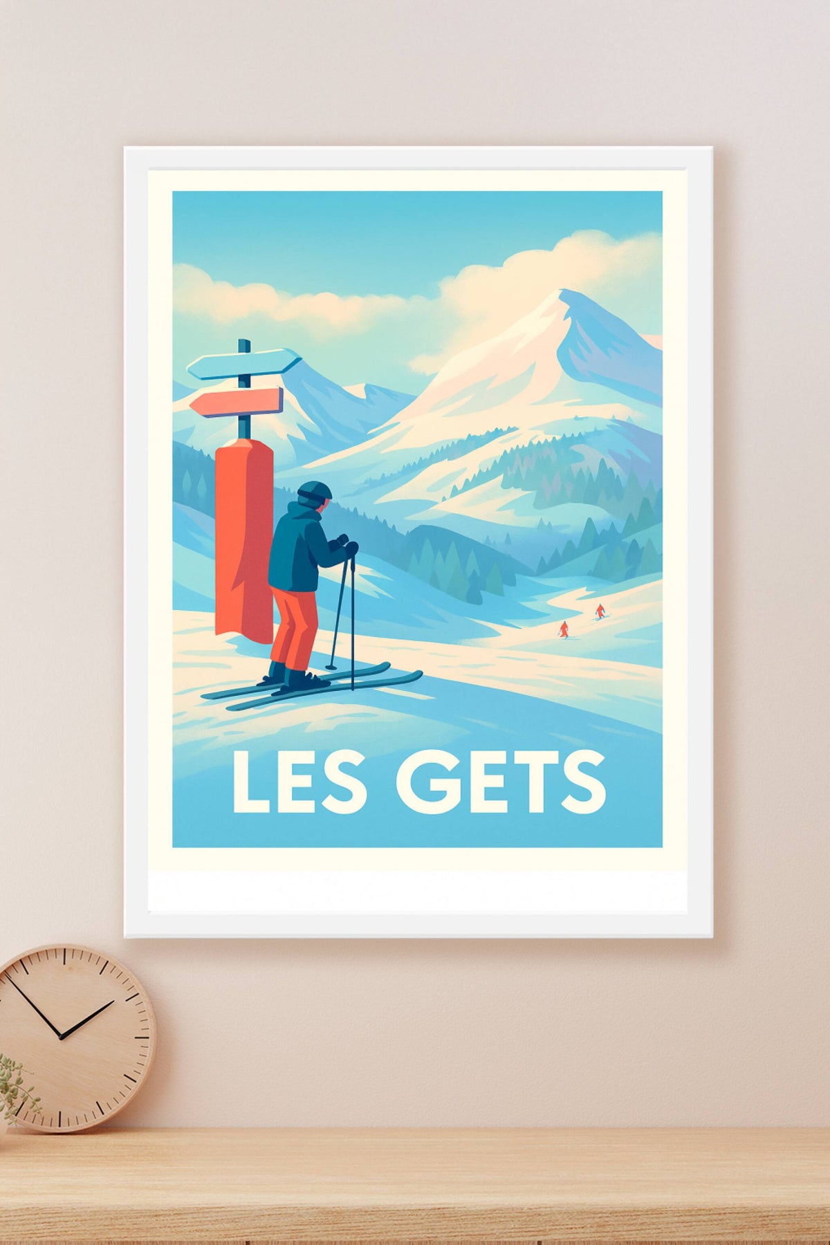 Affiche Les Gets — Évasion hivernale au sommet · poster d'art de Les Gets