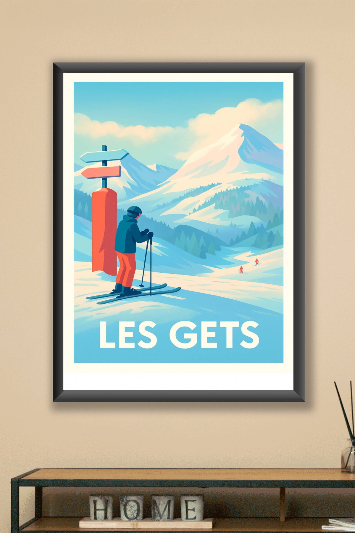 Affiche Les Gets — Évasion hivernale au sommet · poster d'art de Les Gets