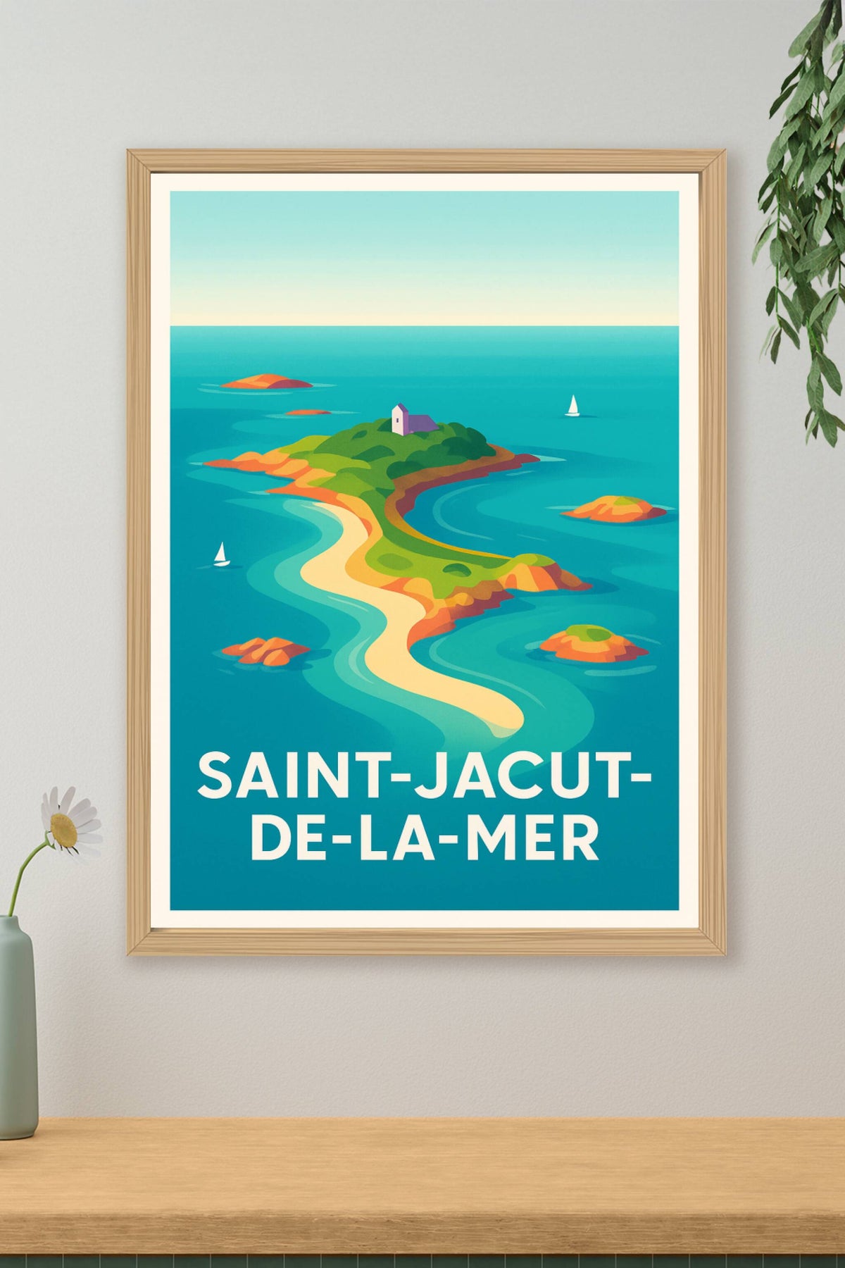 Affiche Saint-Jacut-de-la-Mer — Escapade en bord de mer · poster d'art de Saint-Jacut-de-la-Mer