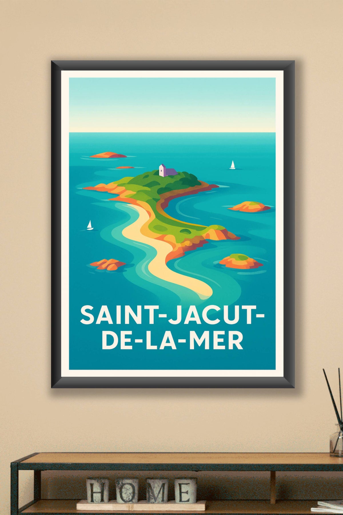 Affiche Saint-Jacut-de-la-Mer — Escapade en bord de mer · poster d'art de Saint-Jacut-de-la-Mer