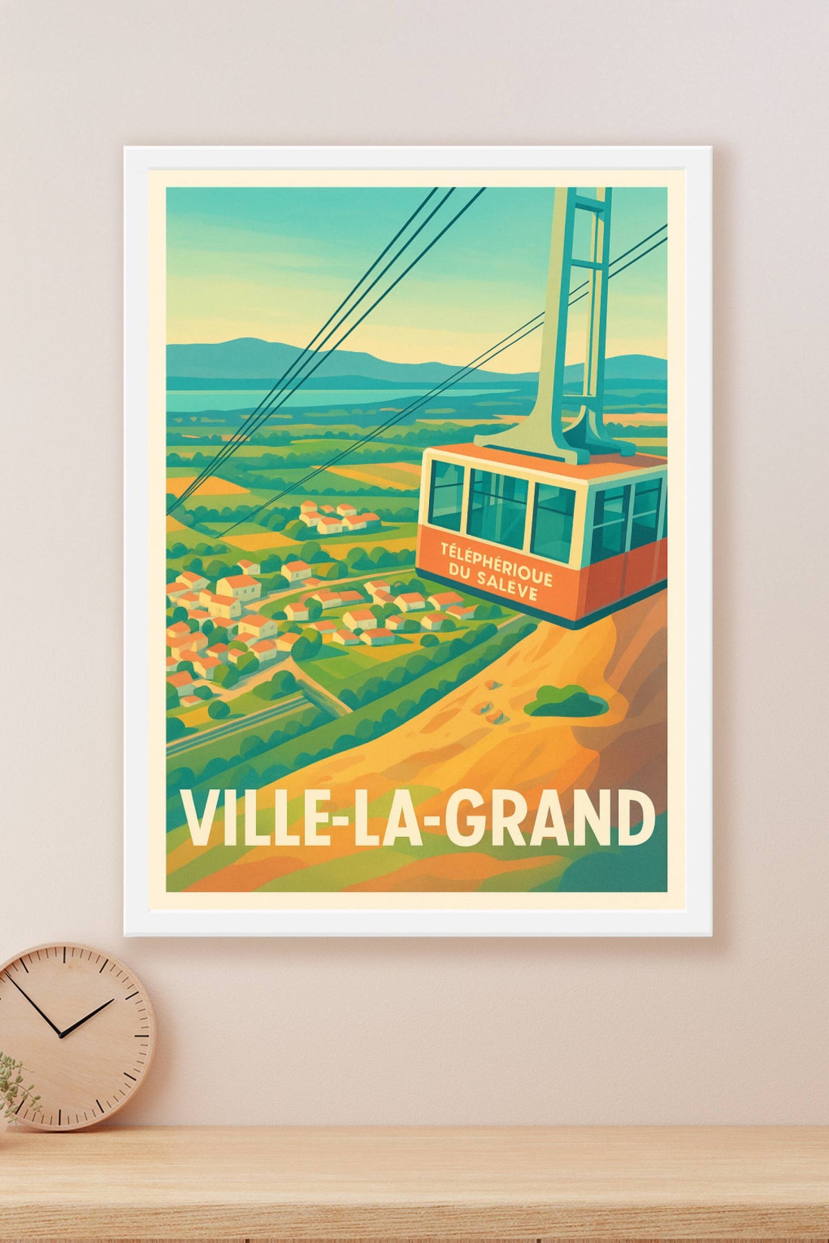 Affiche Ville-la-Grand — La magie du Téléphérique du Salève · poster d'art de Ville-la-Grand
