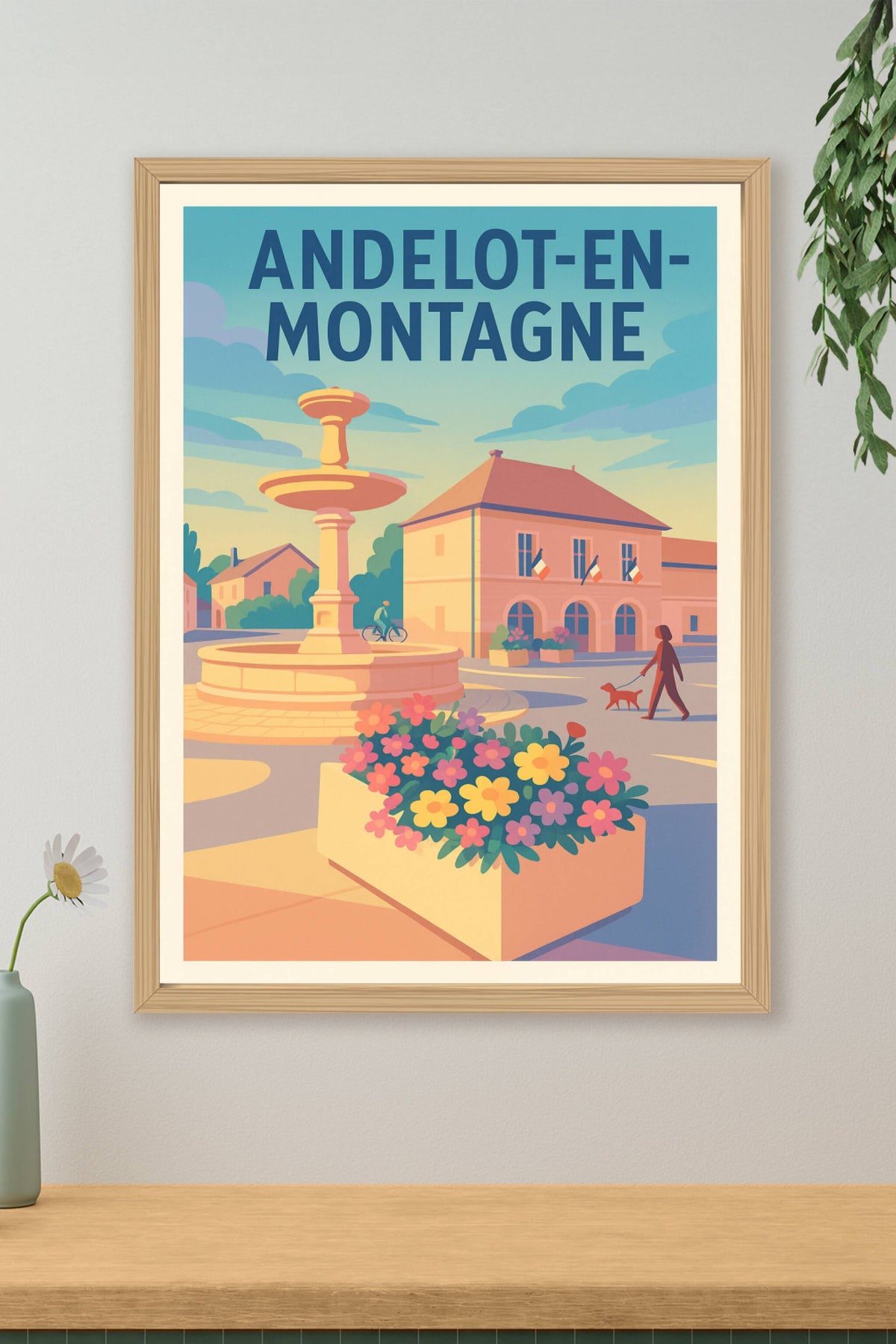 Affiche Andelot-en-Montagne — Charme et sérénité au cœur du village · poster d'art de Andelot-en-Montagne