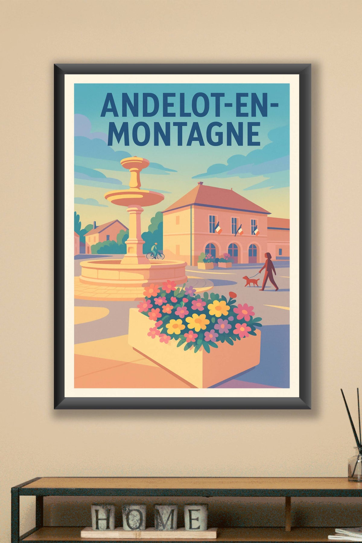 Affiche Andelot-en-Montagne — Charme et sérénité au cœur du village · poster d'art de Andelot-en-Montagne