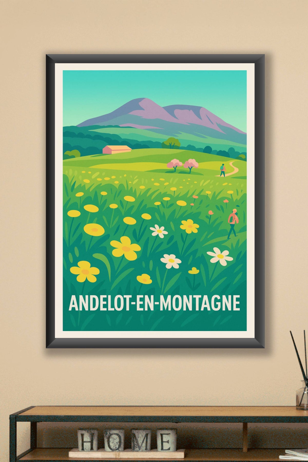 Affiche Andelot-en-Montagne — Évasion bucolique au cœur de la nature · poster d'art de Andelot-en-Montagne