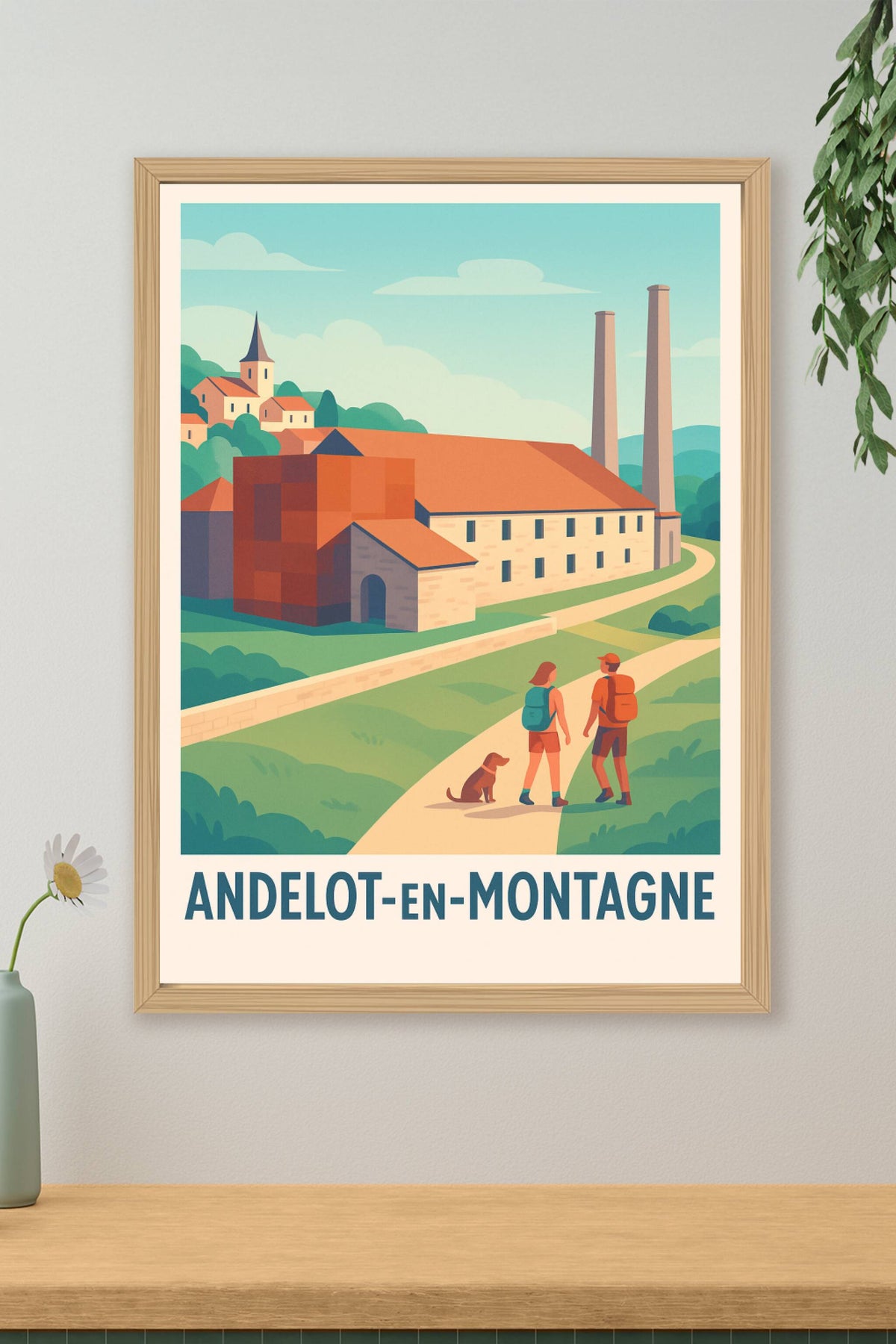 Affiche Andelot-en-Montagne — Promenade entre histoire et nature · poster d'art de Andelot-en-Montagne