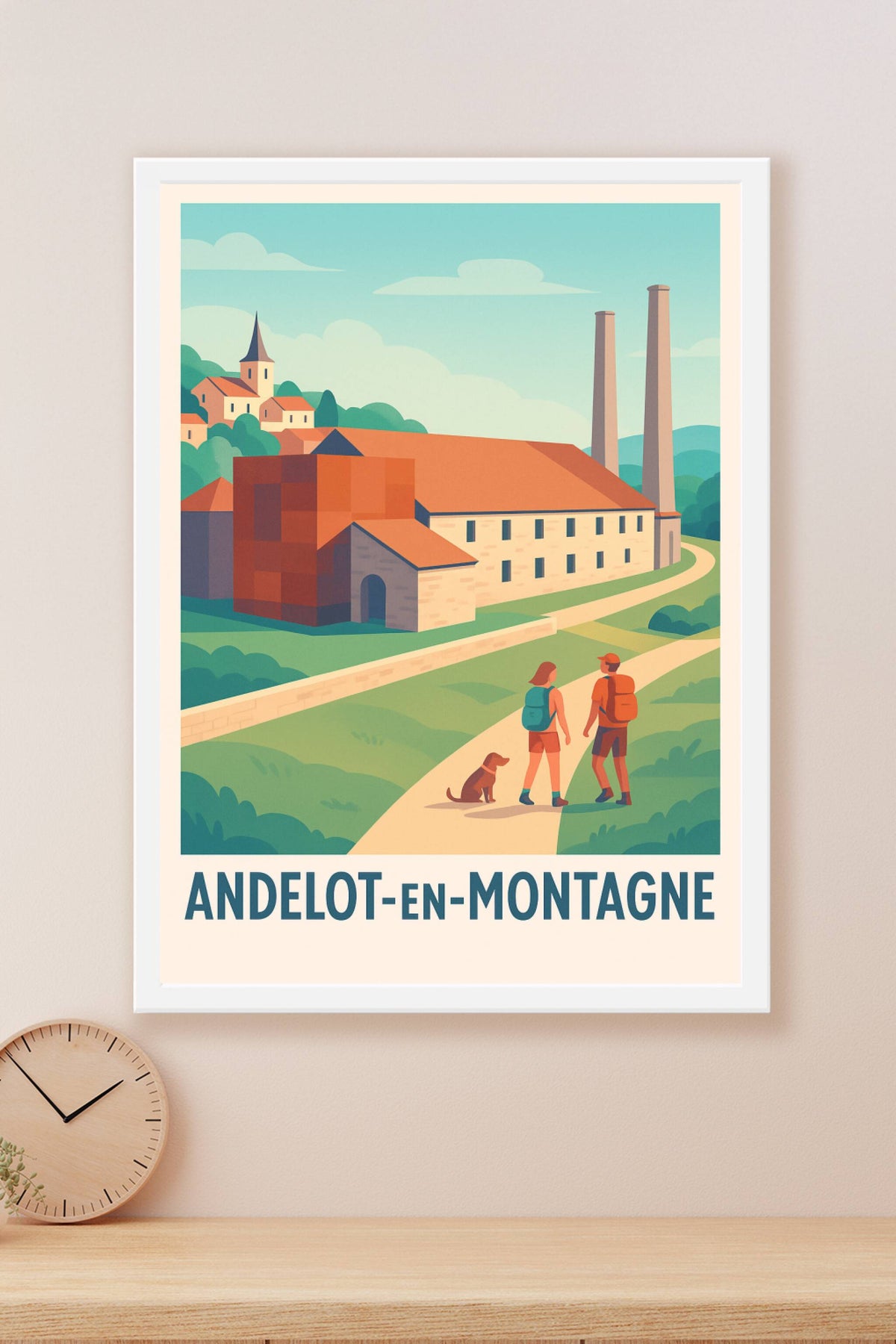 Affiche Andelot-en-Montagne — Promenade entre histoire et nature · poster d'art de Andelot-en-Montagne