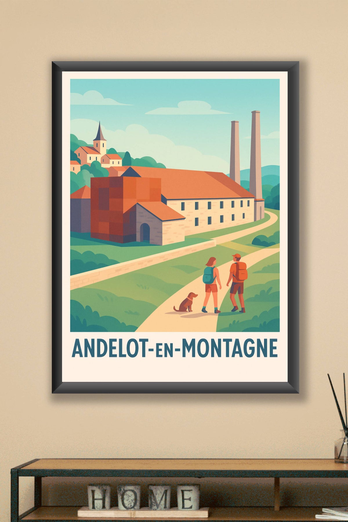 Affiche Andelot-en-Montagne — Promenade entre histoire et nature · poster d'art de Andelot-en-Montagne