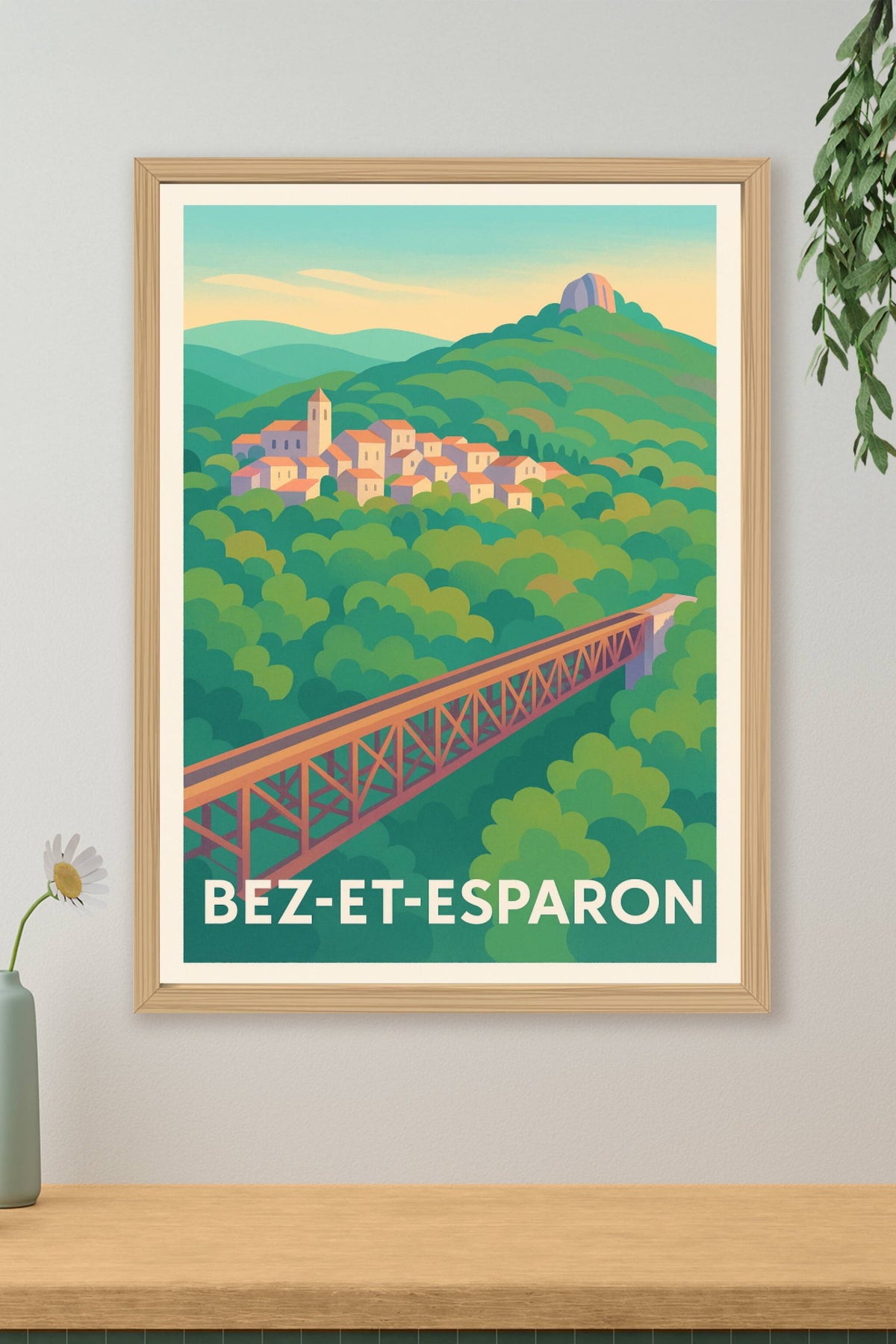 Affiche Bez-et-Esparon — Charme provençal et nature préservée · poster d'art de Bez-et-Esparon