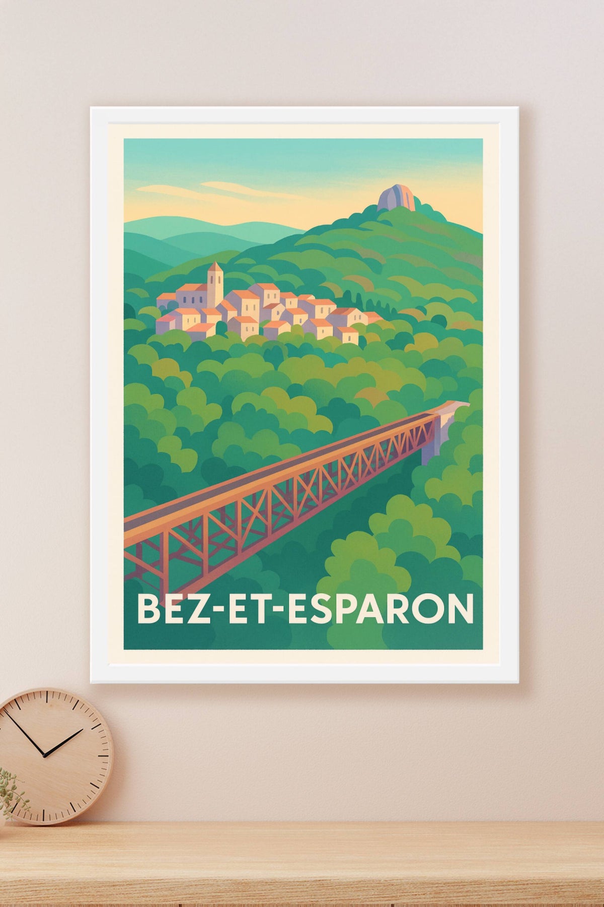 Affiche Bez-et-Esparon — Charme provençal et nature préservée · poster d'art de Bez-et-Esparon