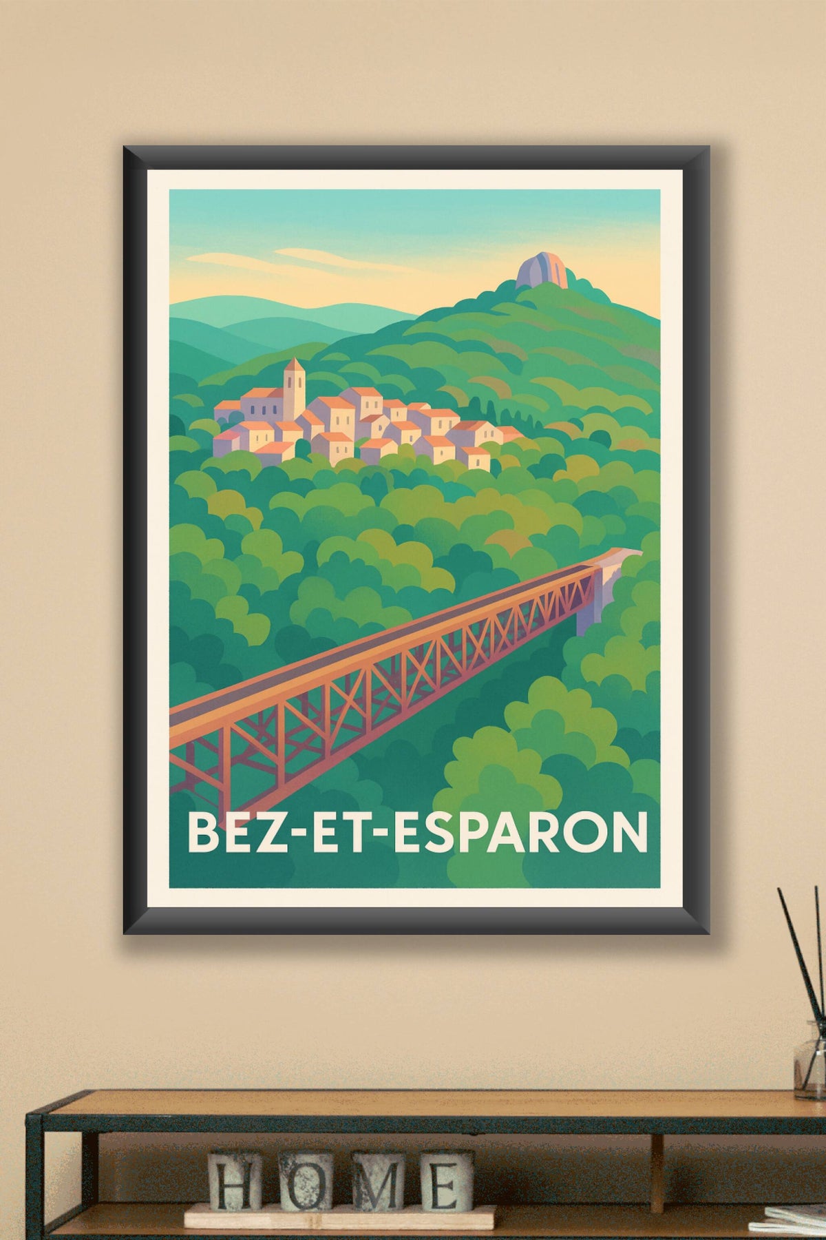 Affiche Bez-et-Esparon — Charme provençal et nature préservée · poster d'art de Bez-et-Esparon