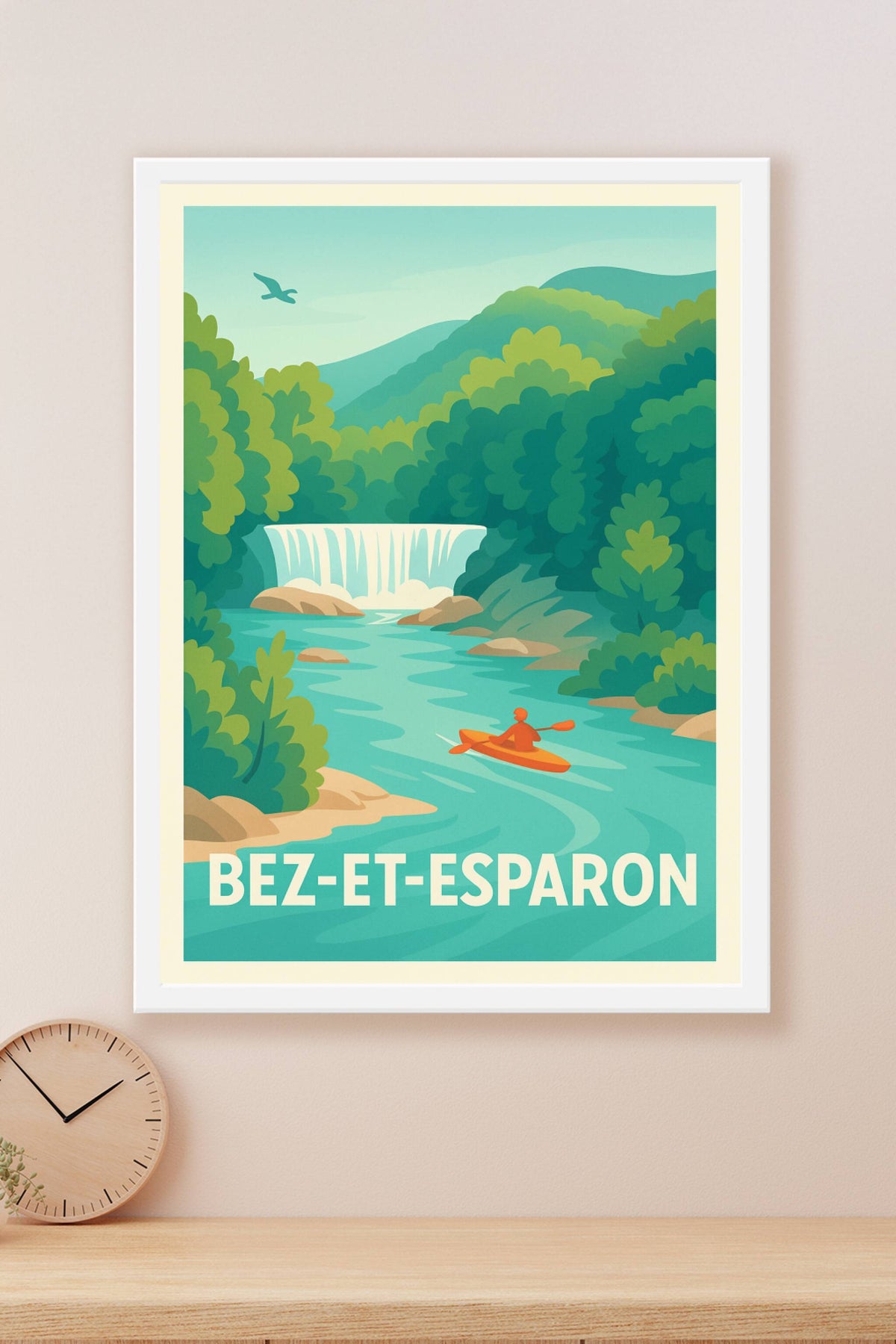 Affiche Bez-et-Esparon — Nature et aventures en eaux vives · poster d'art de Bez-et-Esparon