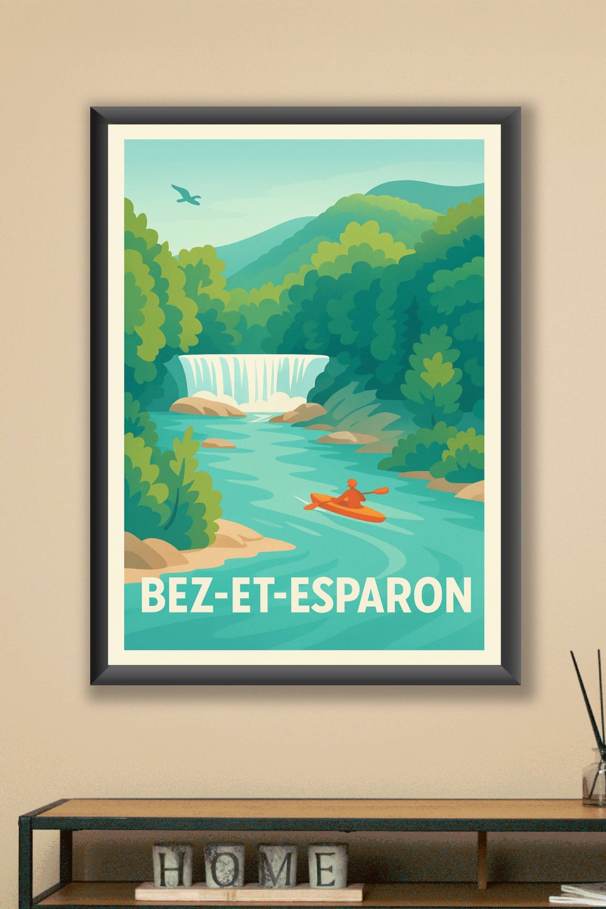 Affiche Bez-et-Esparon — Nature et aventures en eaux vives · poster d'art de Bez-et-Esparon