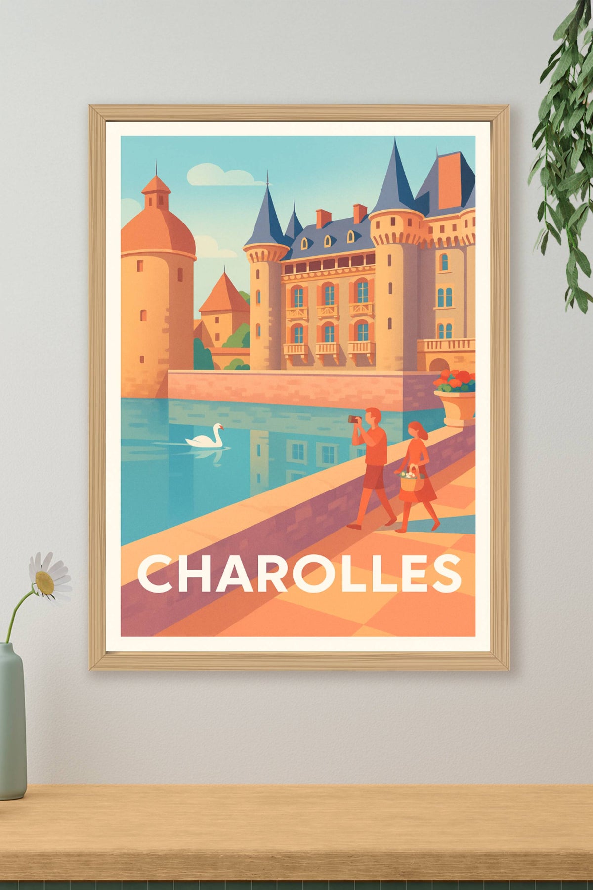 Affiche Charolles — Élégance et charme au Château · poster d'art de Charolles