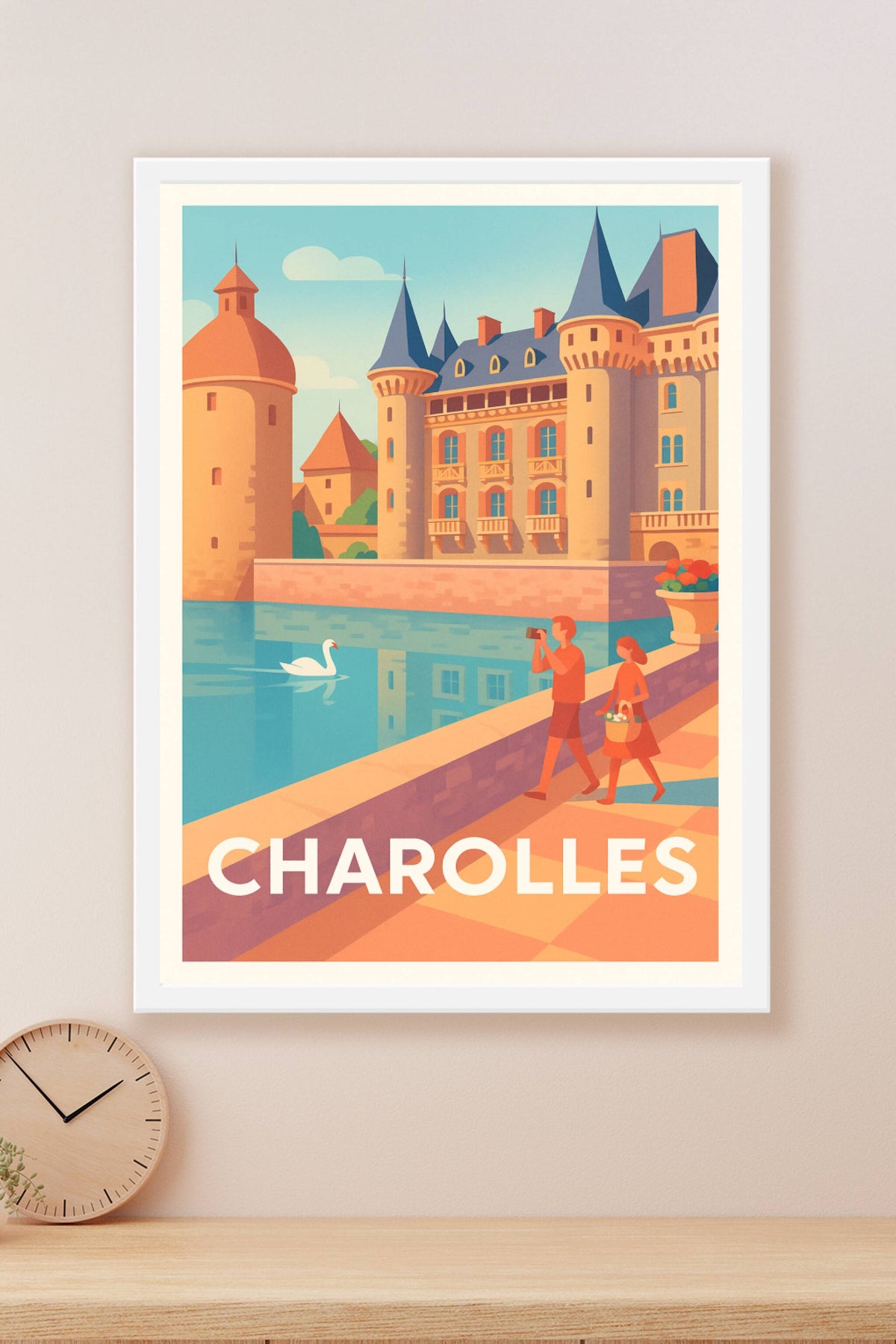 Affiche Charolles — Élégance et charme au Château · poster d'art de Charolles