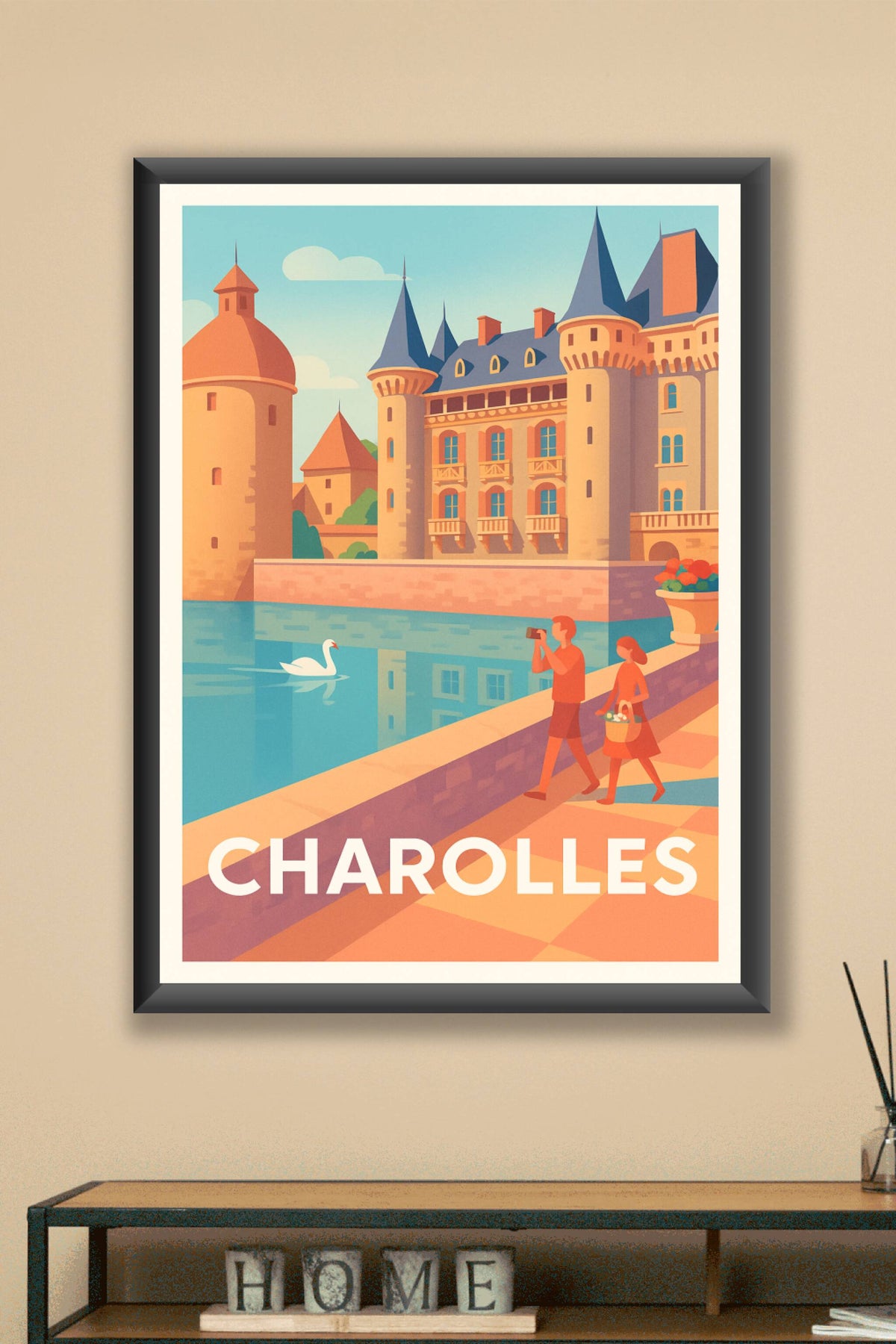 Affiche Charolles — Élégance et charme au Château · poster d'art de Charolles