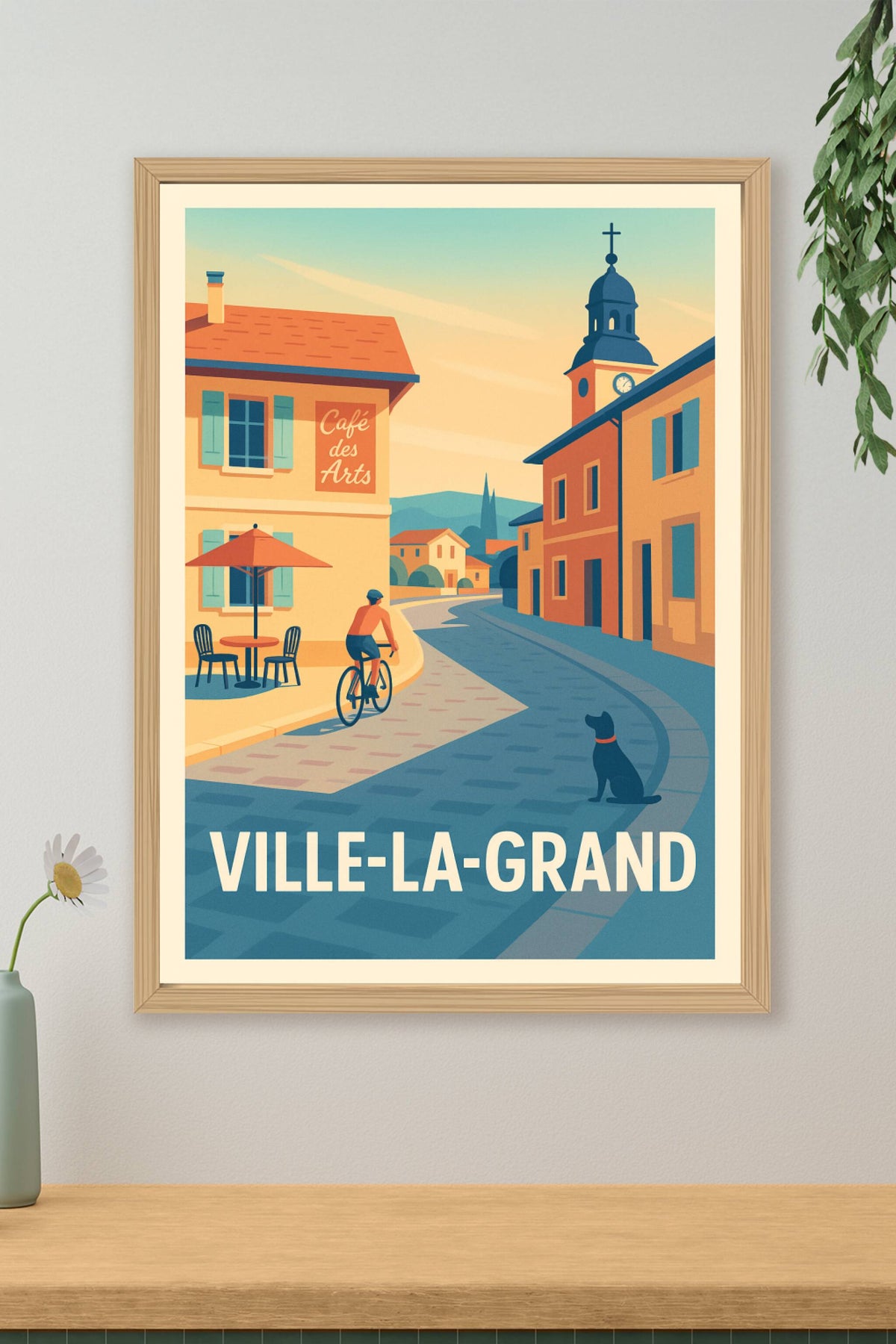 Affiche Ville-la-Grand — Promenade au rythme doux du village · poster d'art de Ville-la-Grand