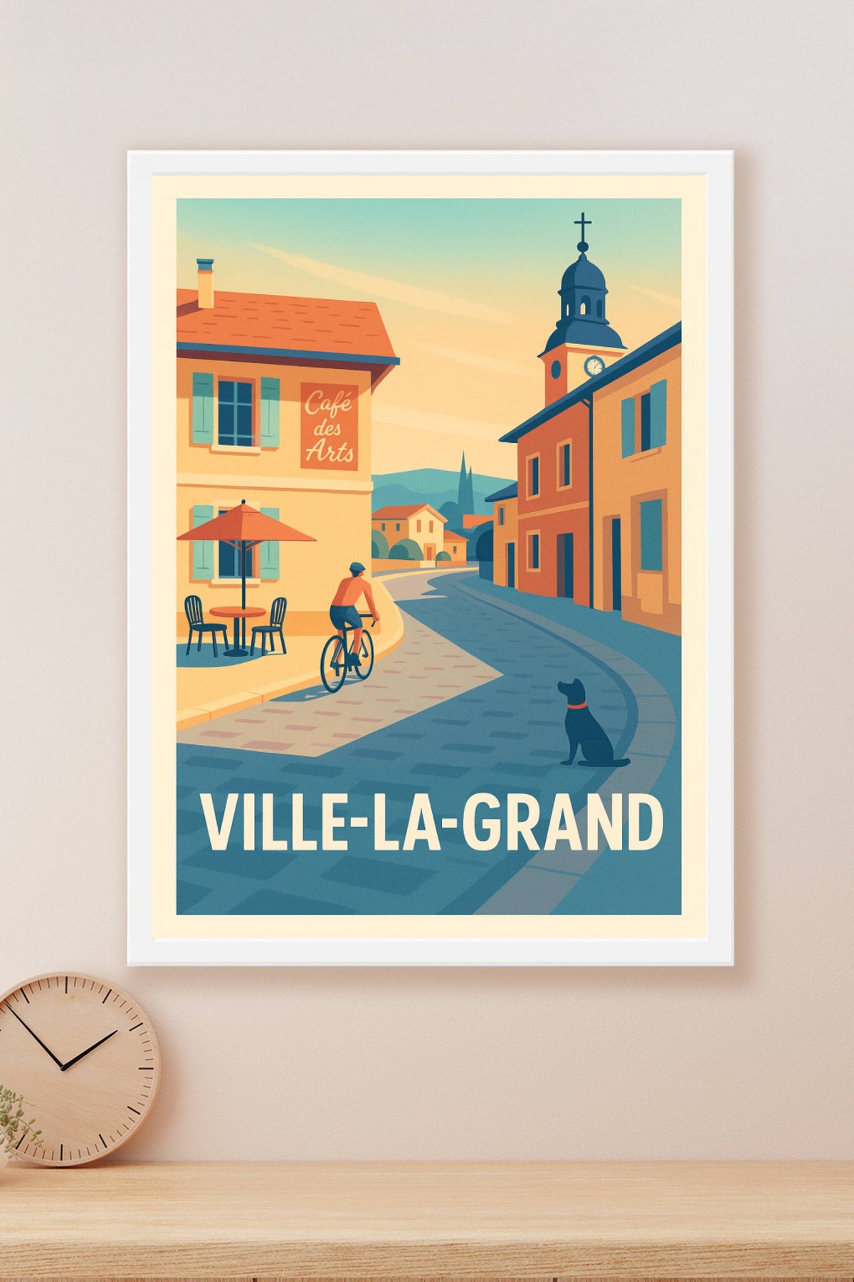Affiche Ville-la-Grand — Promenade au rythme doux du village · poster d'art de Ville-la-Grand