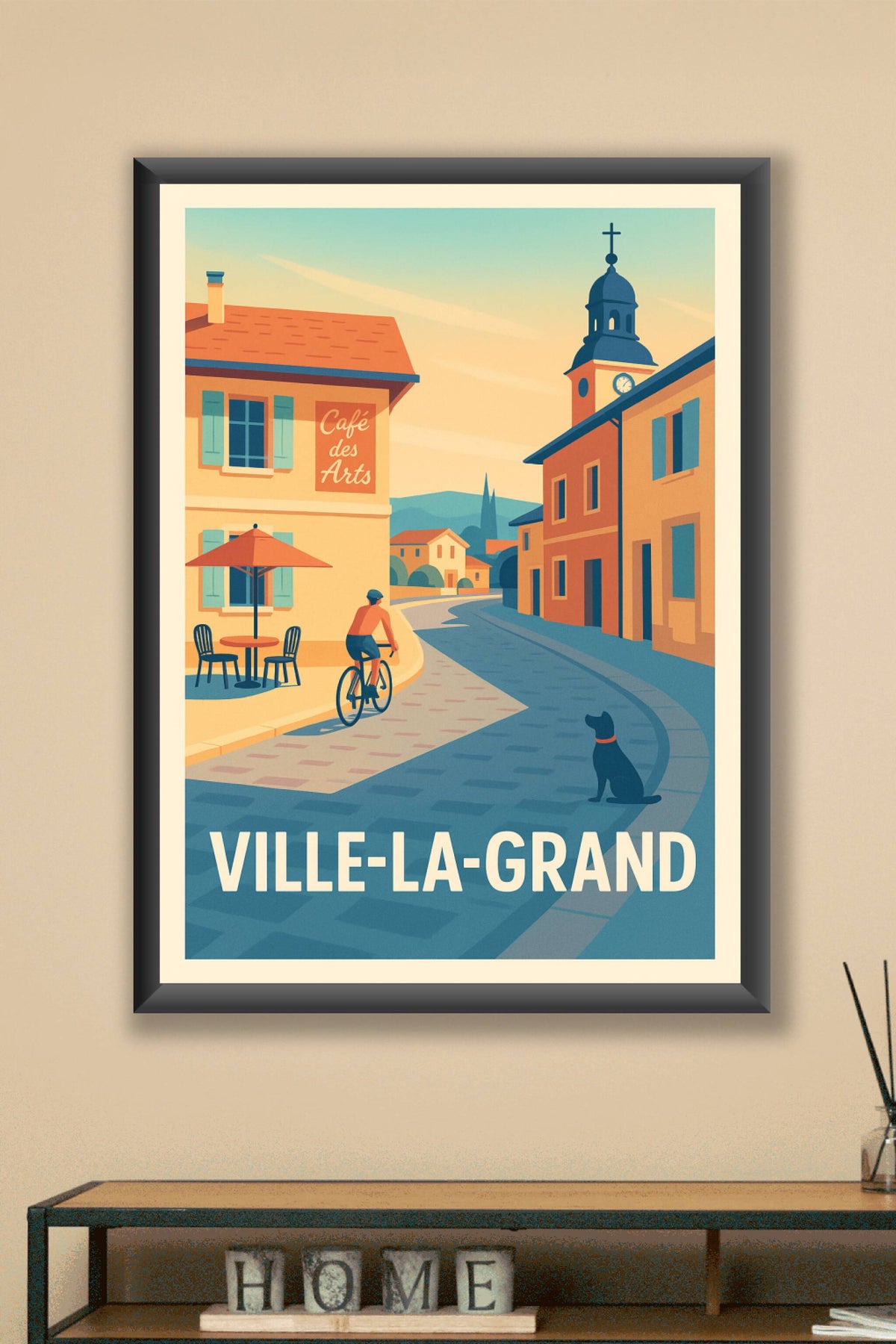 Affiche Ville-la-Grand — Promenade au rythme doux du village · poster d'art de Ville-la-Grand