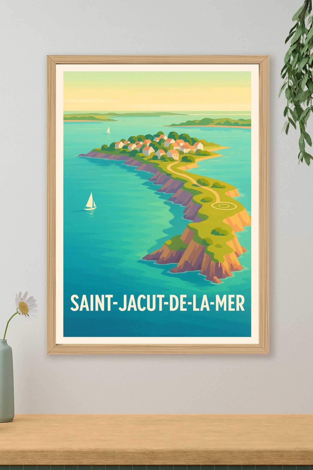 Affiche Saint-Jacut-de-la-Mer — Une escapade nature entre mer et falaises · poster d'art de Saint-Jacut-de-la-Mer
