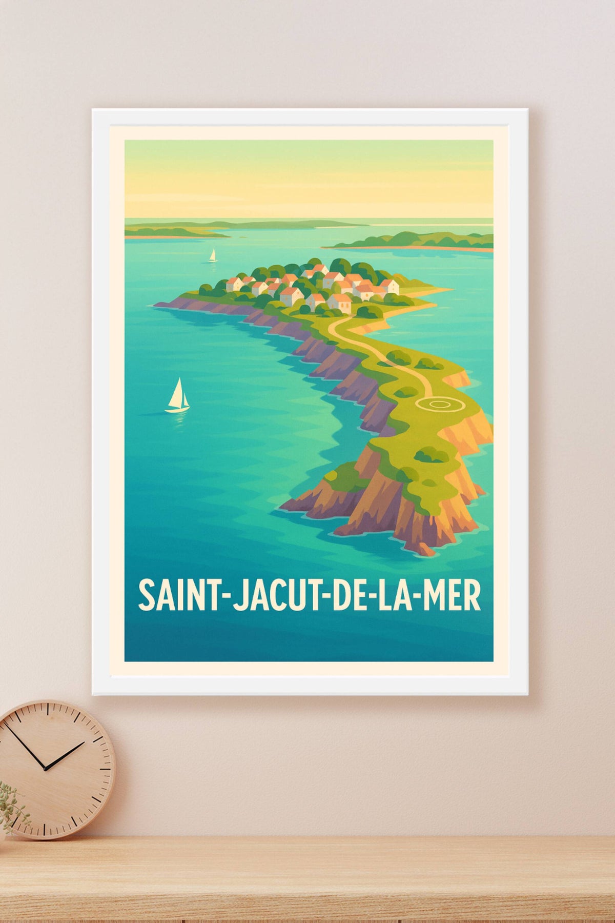 Affiche Saint-Jacut-de-la-Mer — Une escapade nature entre mer et falaises · poster d'art de Saint-Jacut-de-la-Mer