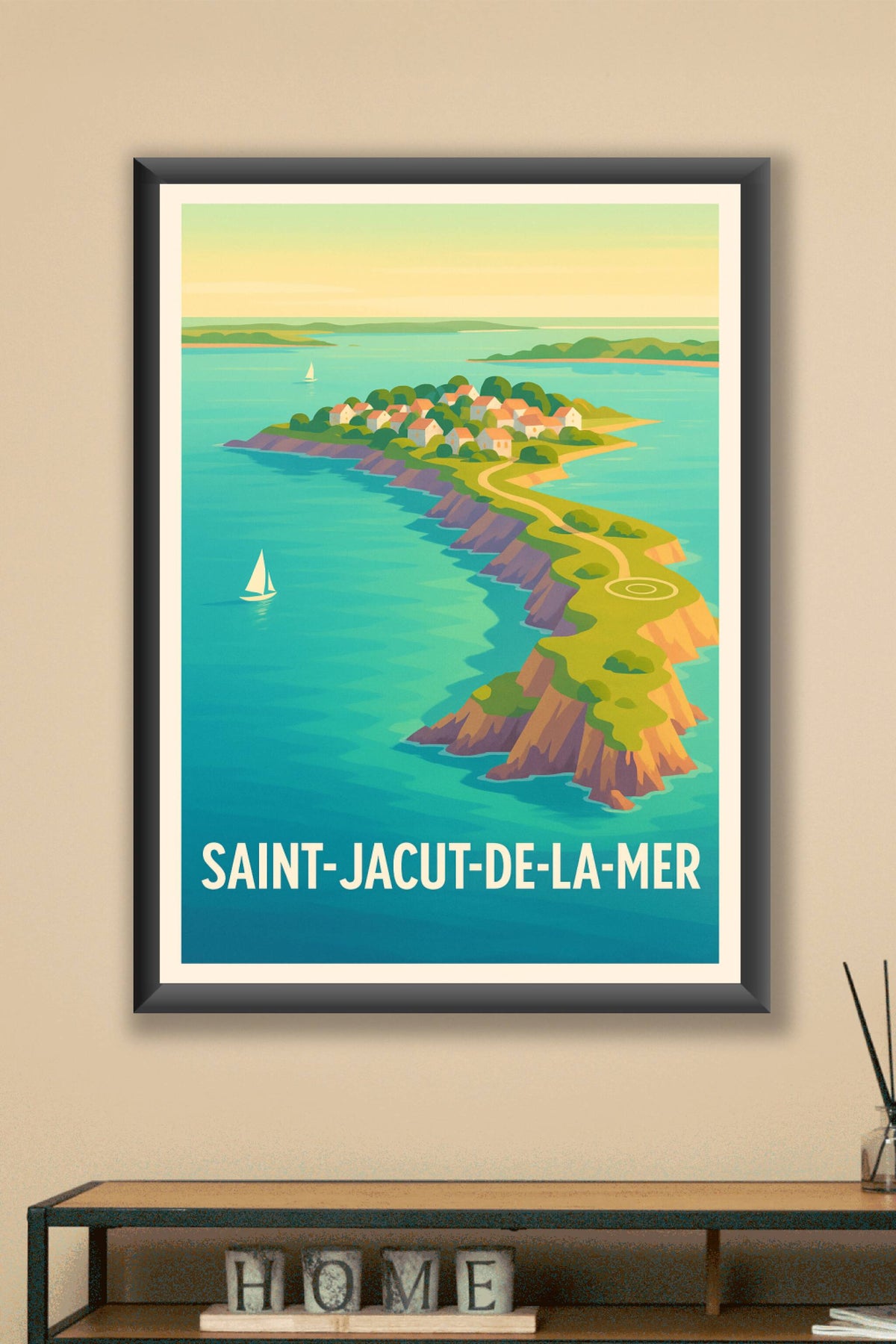 Affiche Saint-Jacut-de-la-Mer — Une escapade nature entre mer et falaises · poster d'art de Saint-Jacut-de-la-Mer