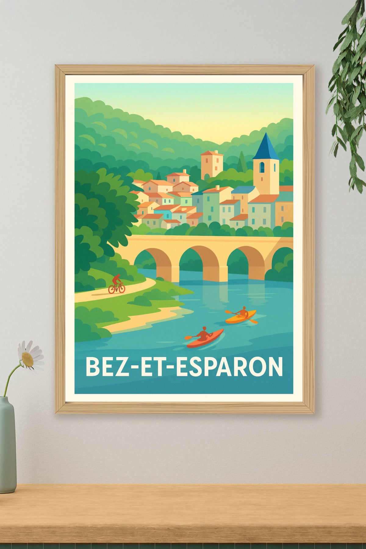 Affiche Bez-et-Esparon — Évasion au fil de l'eau · poster d'art de Bez-et-Esparon